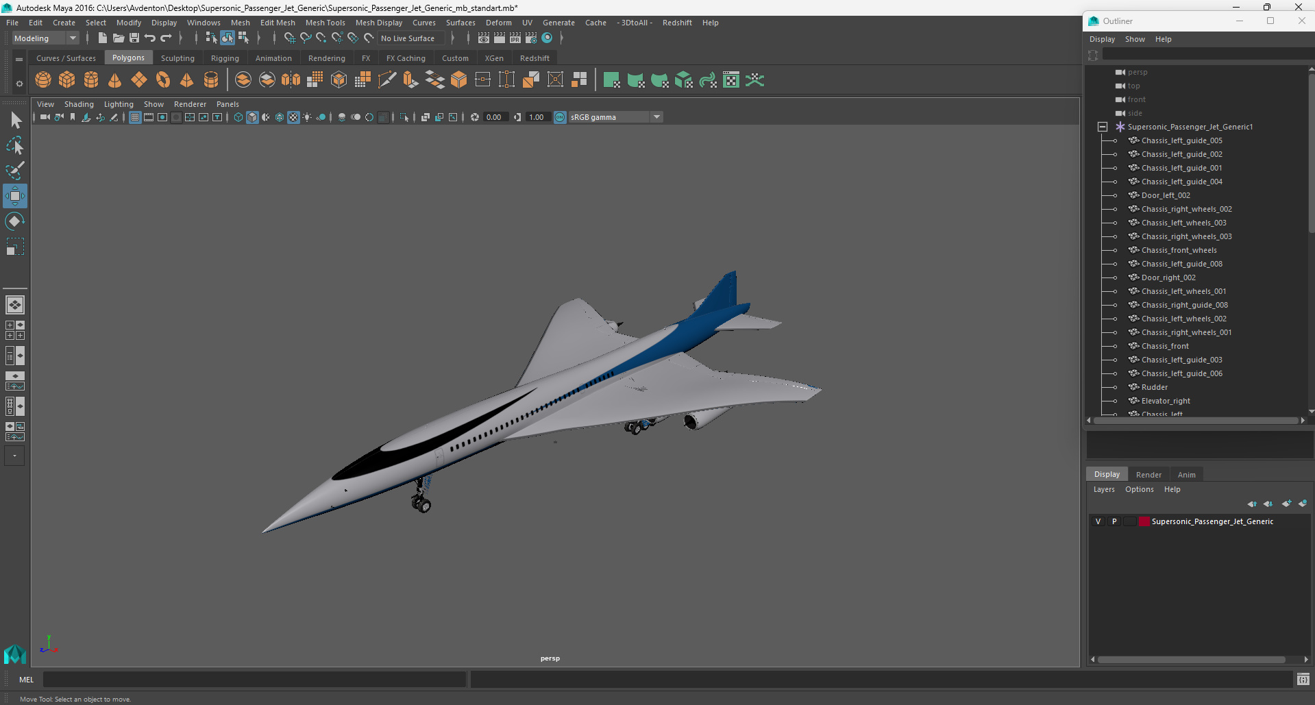 Supersonic Passenger Jet Generic 3D