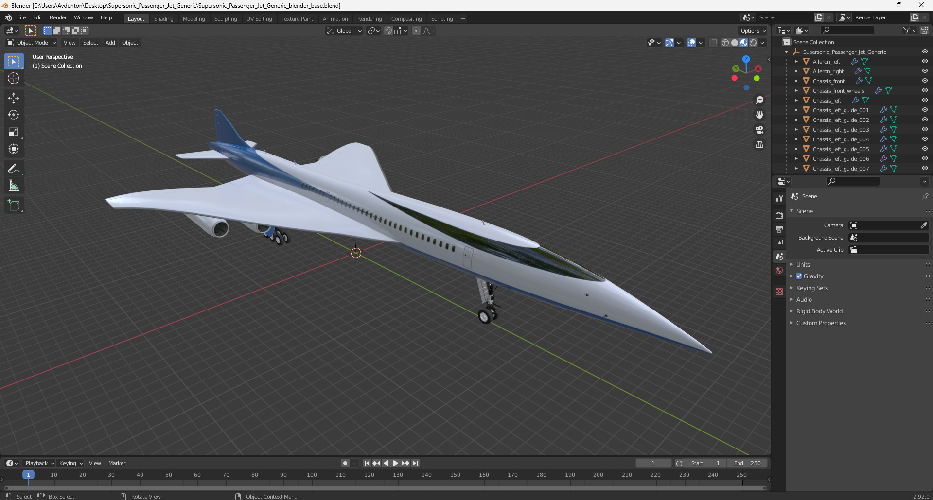 Supersonic Passenger Jet Generic 3D