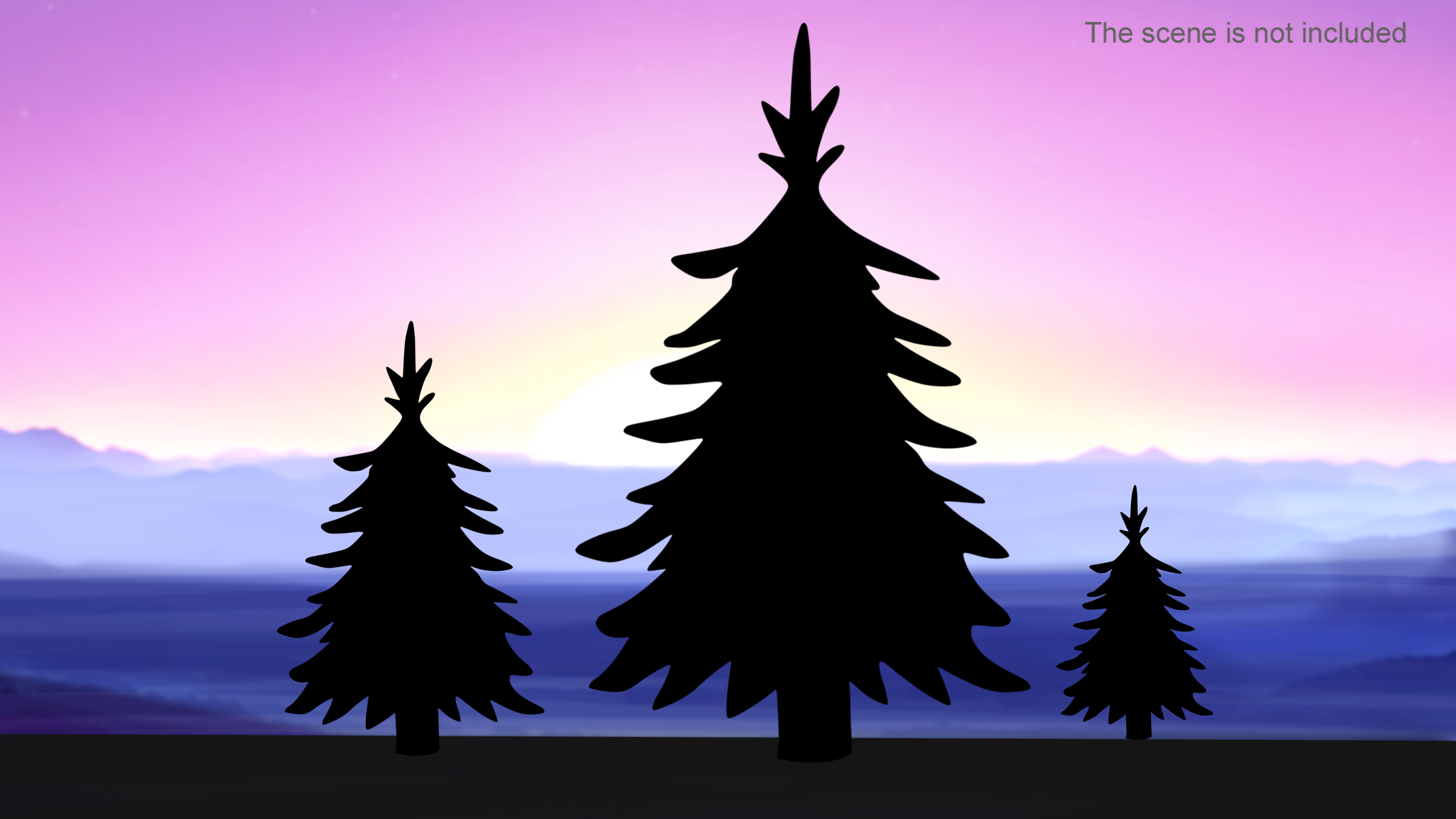 Fur Tree Silhouette 3D model