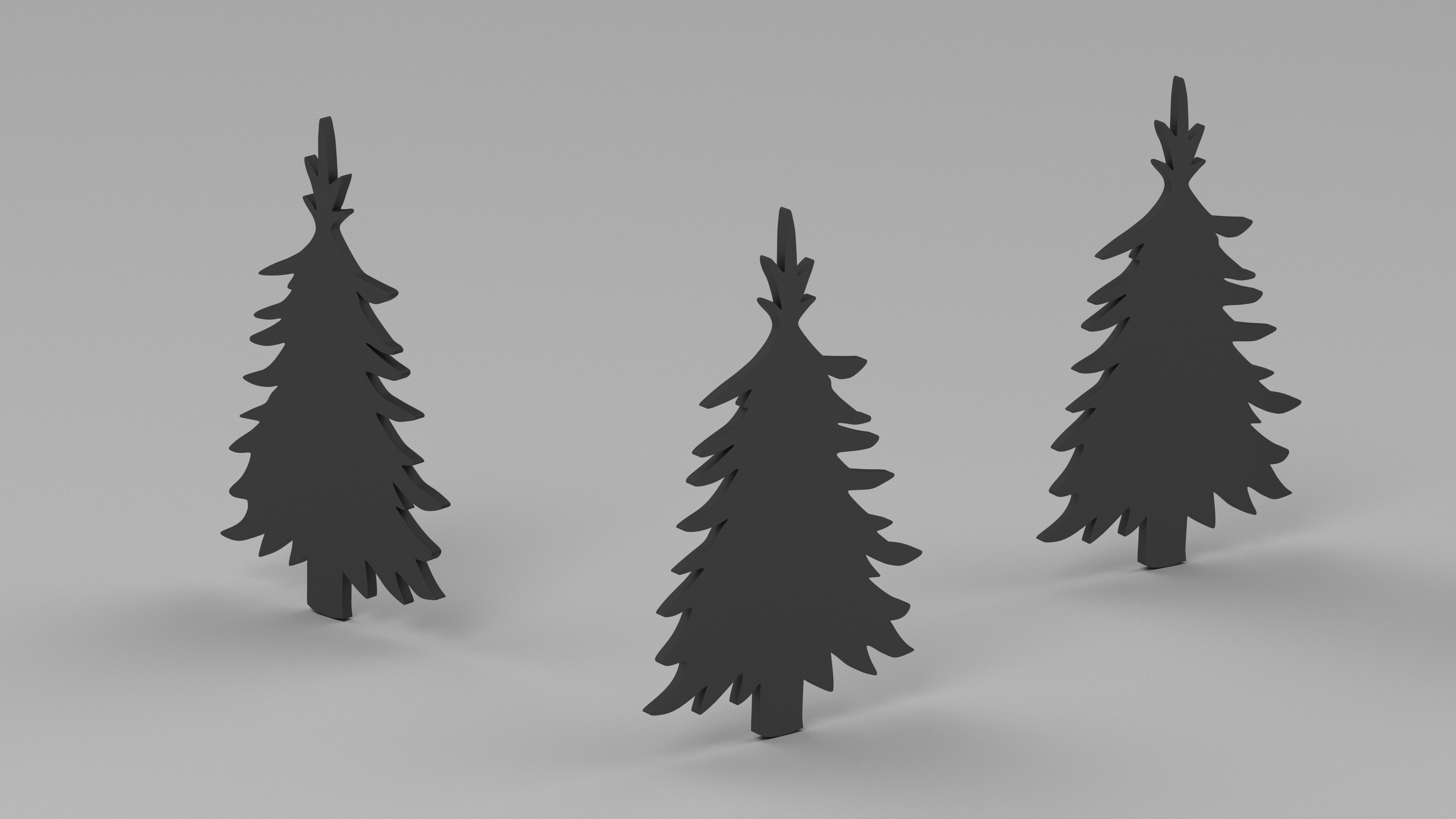 Fur Tree Silhouette 3D model