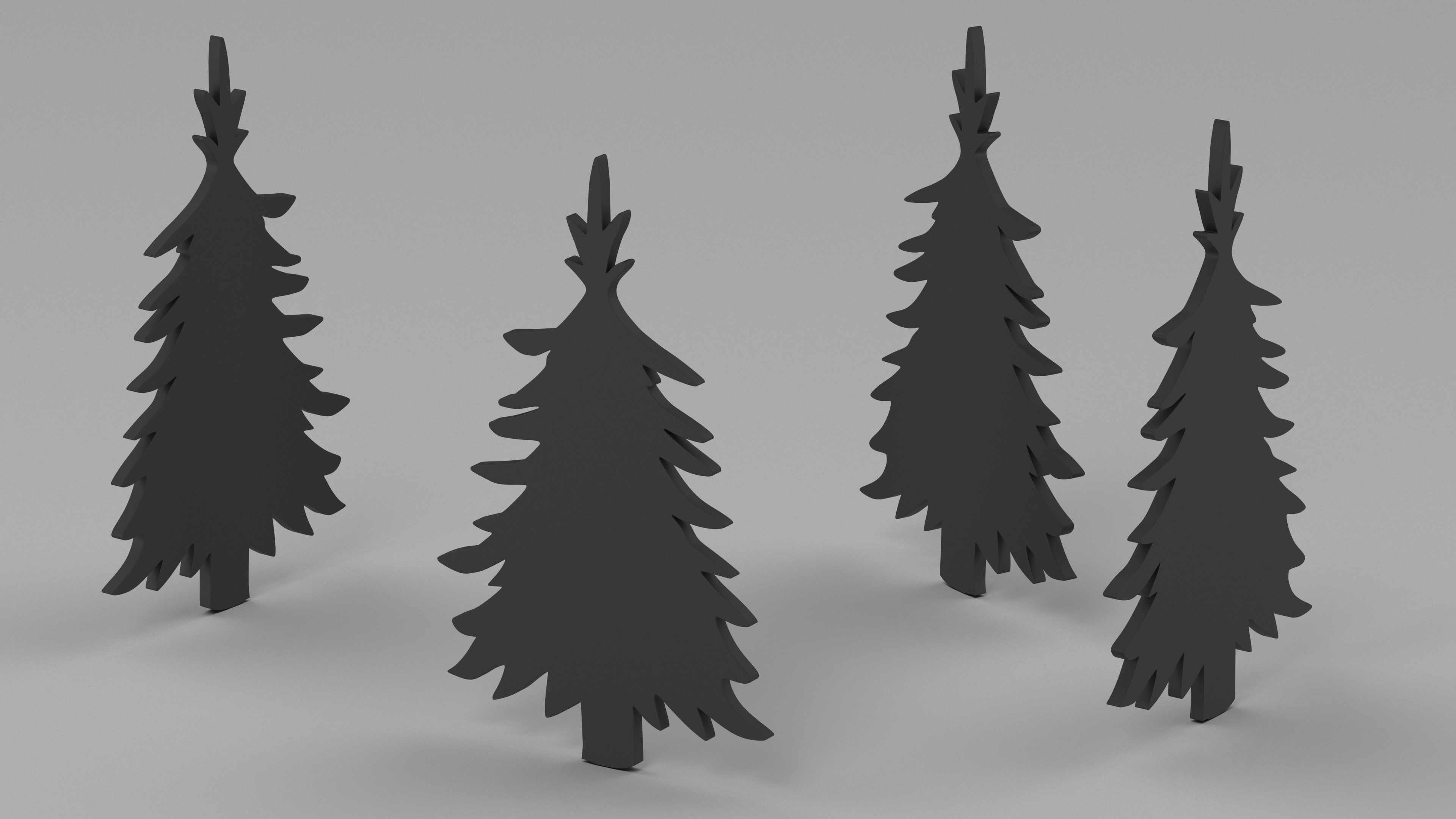 Fur Tree Silhouette 3D model