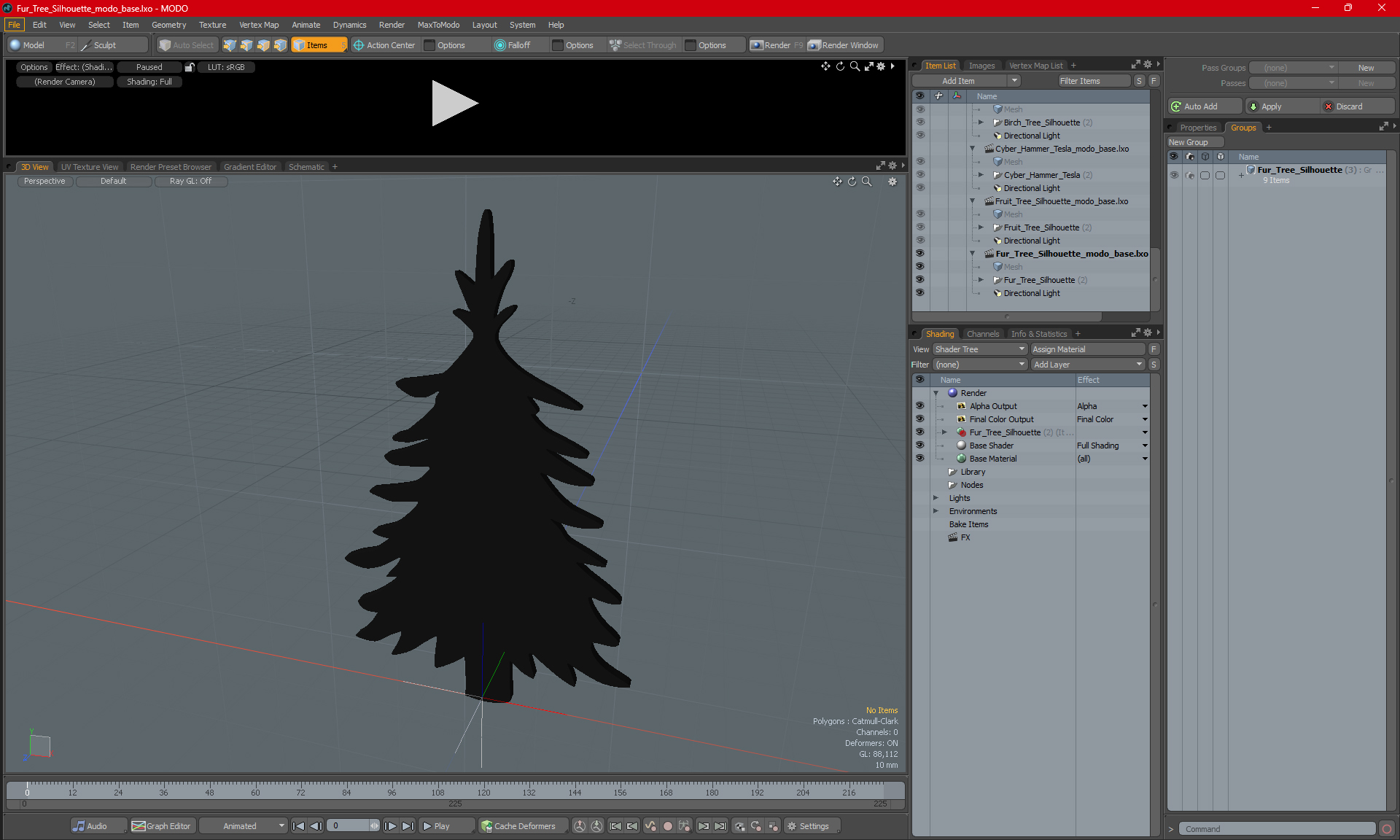 Fur Tree Silhouette 3D model