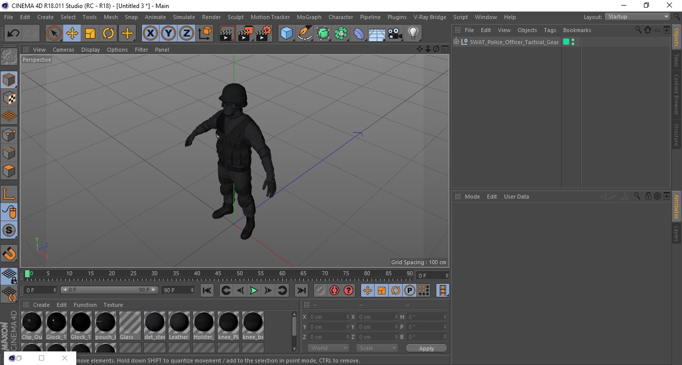 3D SWAT Police Officer Tactical Gear model