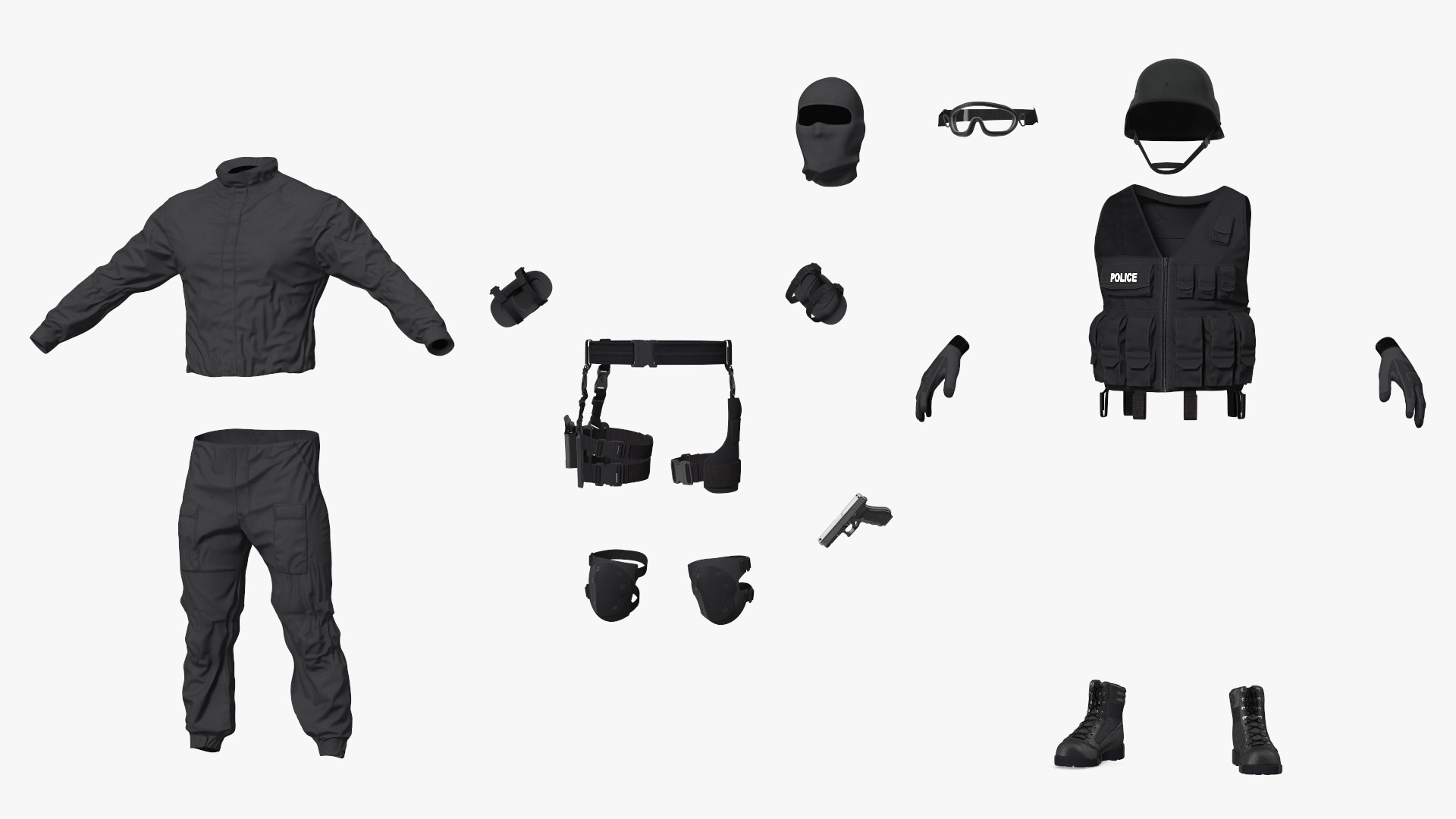 3D SWAT Police Officer Tactical Gear model