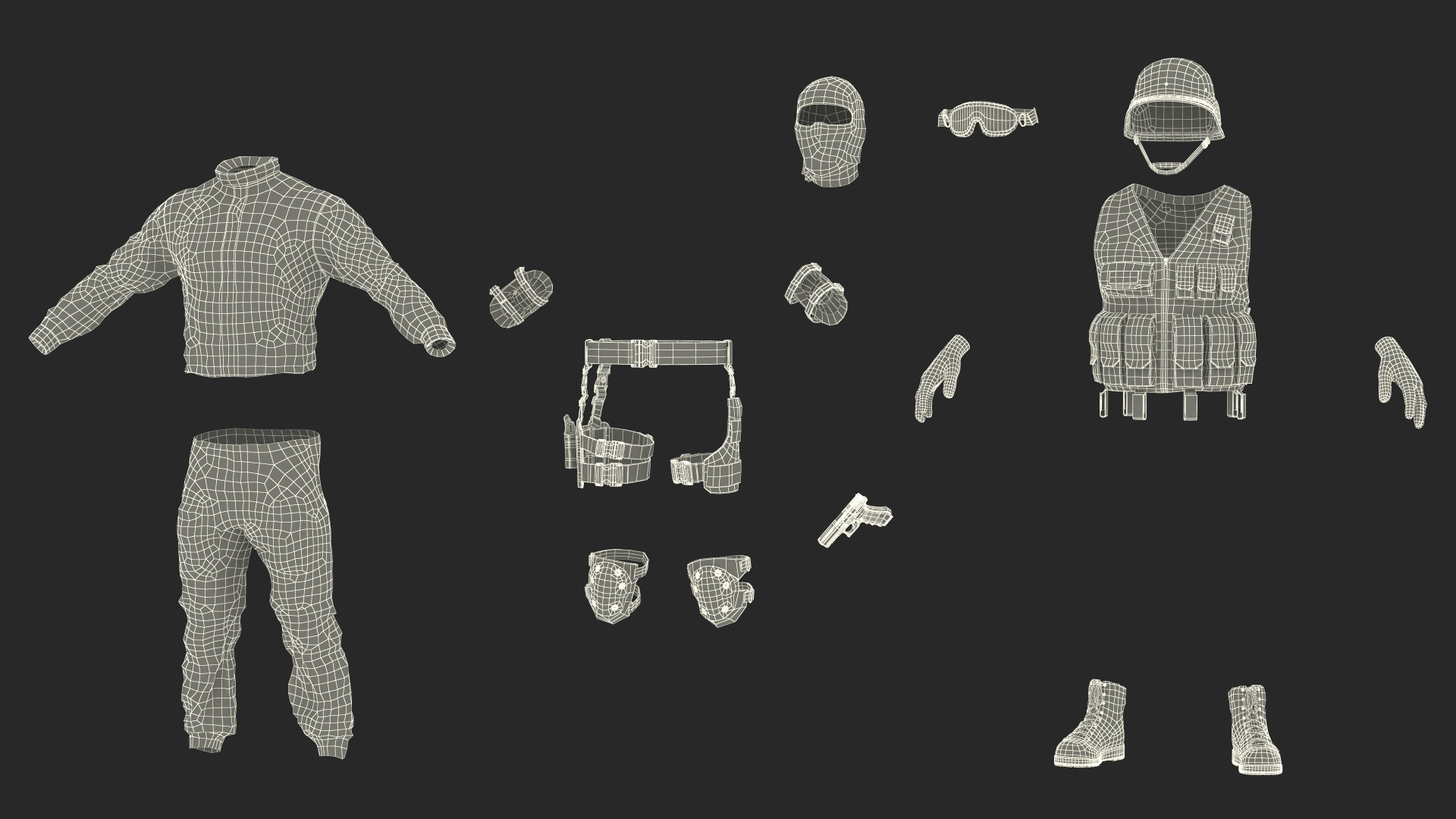 3D SWAT Police Officer Tactical Gear model
