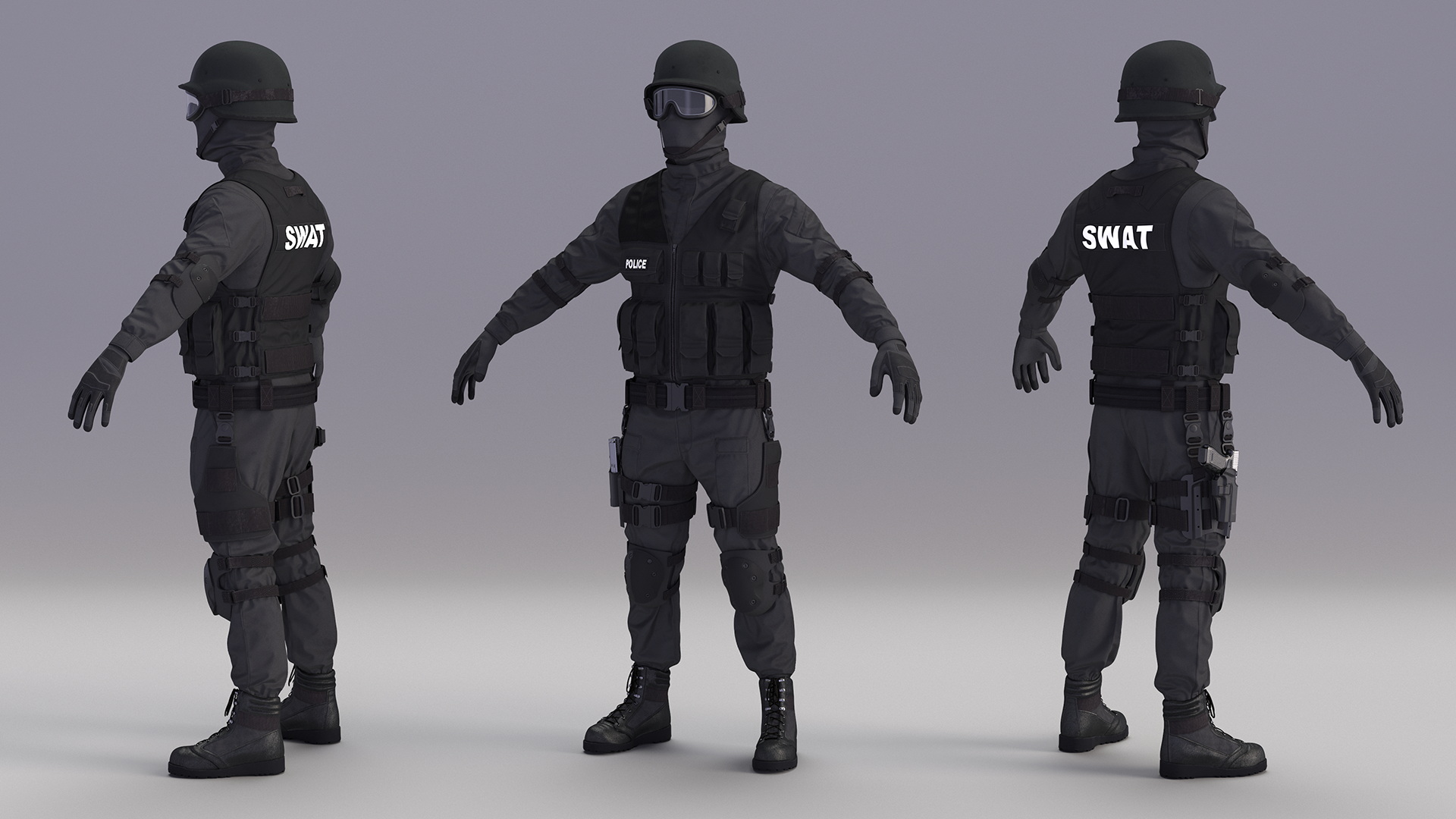 3D SWAT Police Officer Tactical Gear model