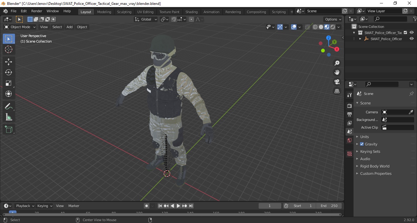 3D SWAT Police Officer Tactical Gear model
