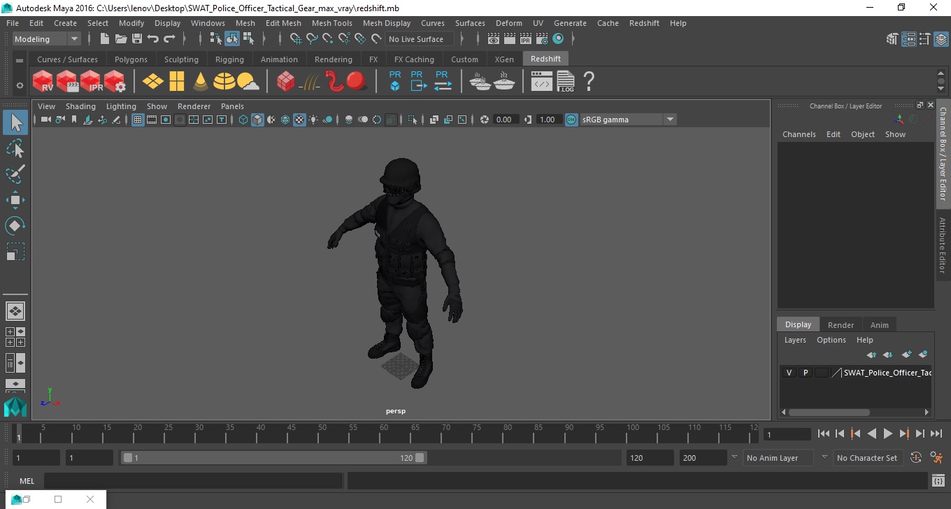 3D SWAT Police Officer Tactical Gear model