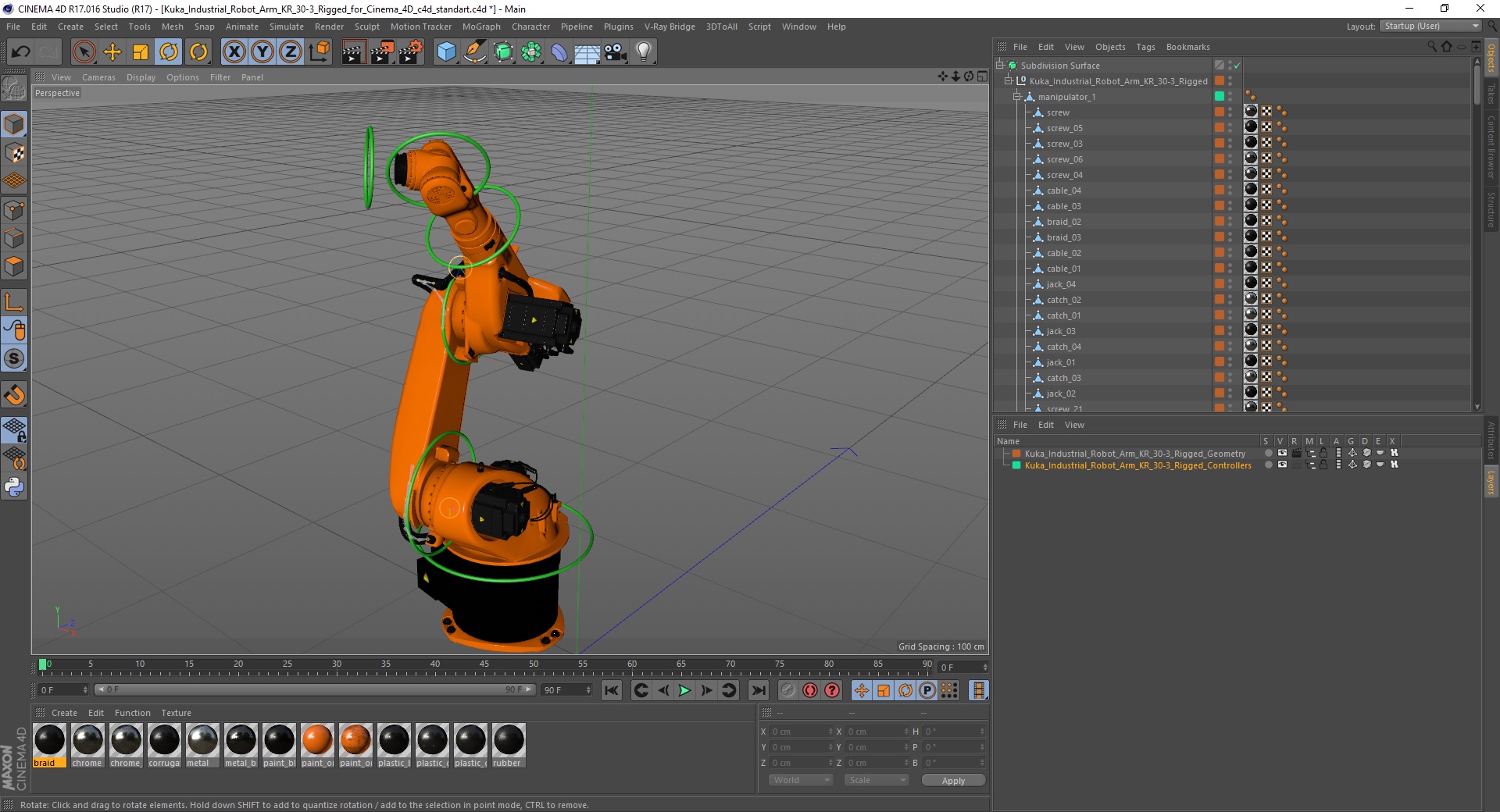 Kuka Industrial Robot Arm KR 30-3 Rigged for Cinema 4D 3D model