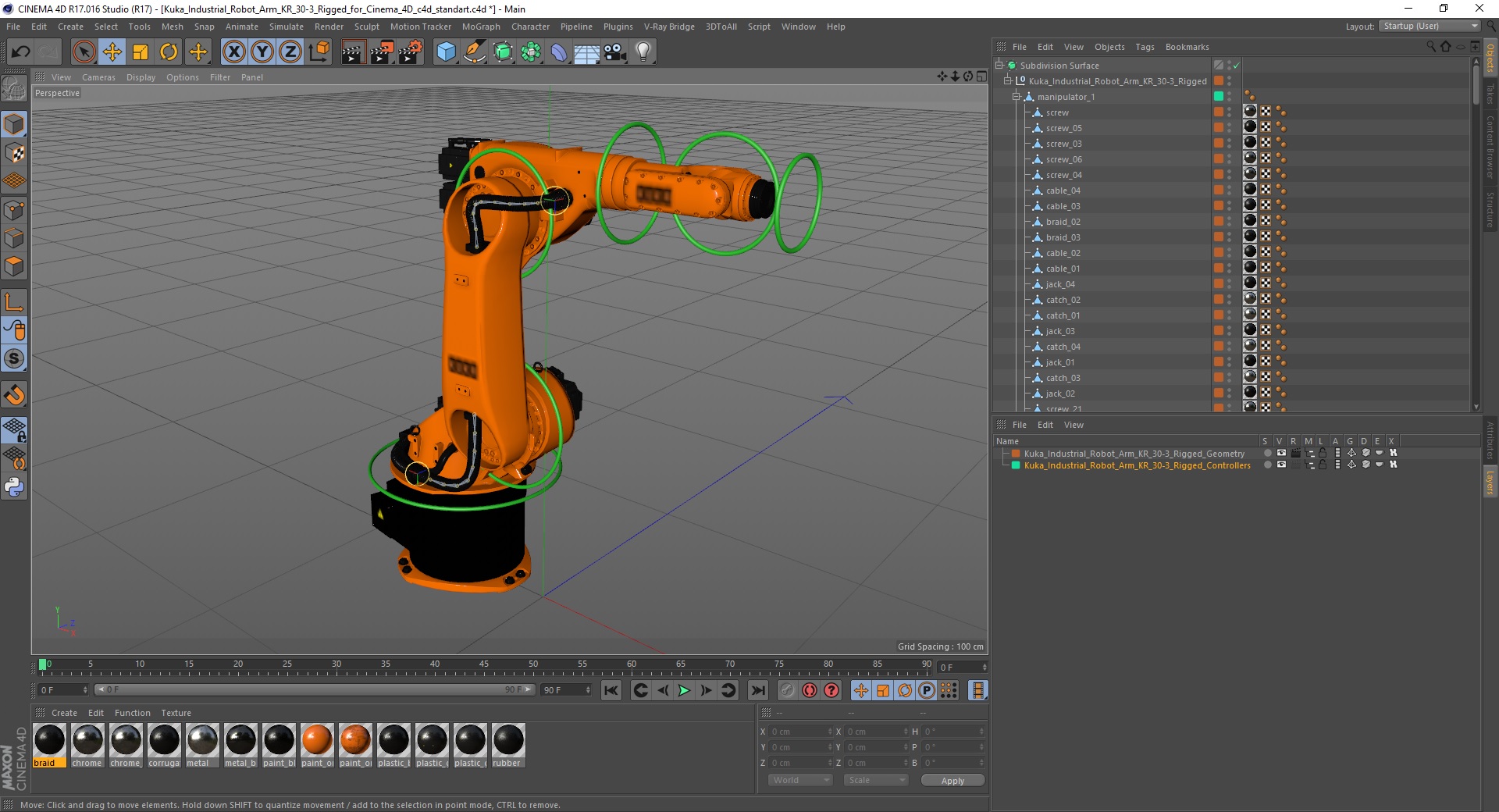 Kuka Industrial Robot Arm KR 30-3 Rigged for Cinema 4D 3D model