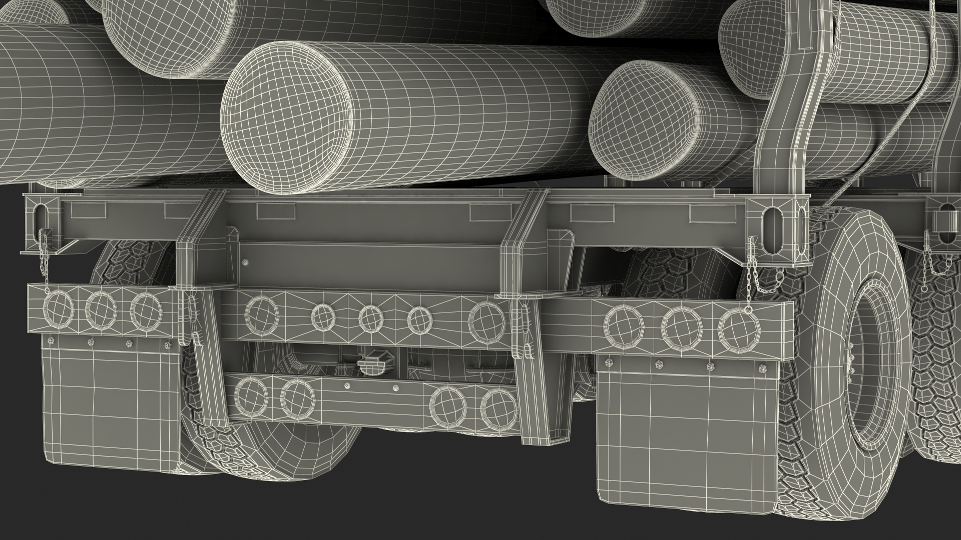 3D Mack Anthem Truck With Logging Trailer model