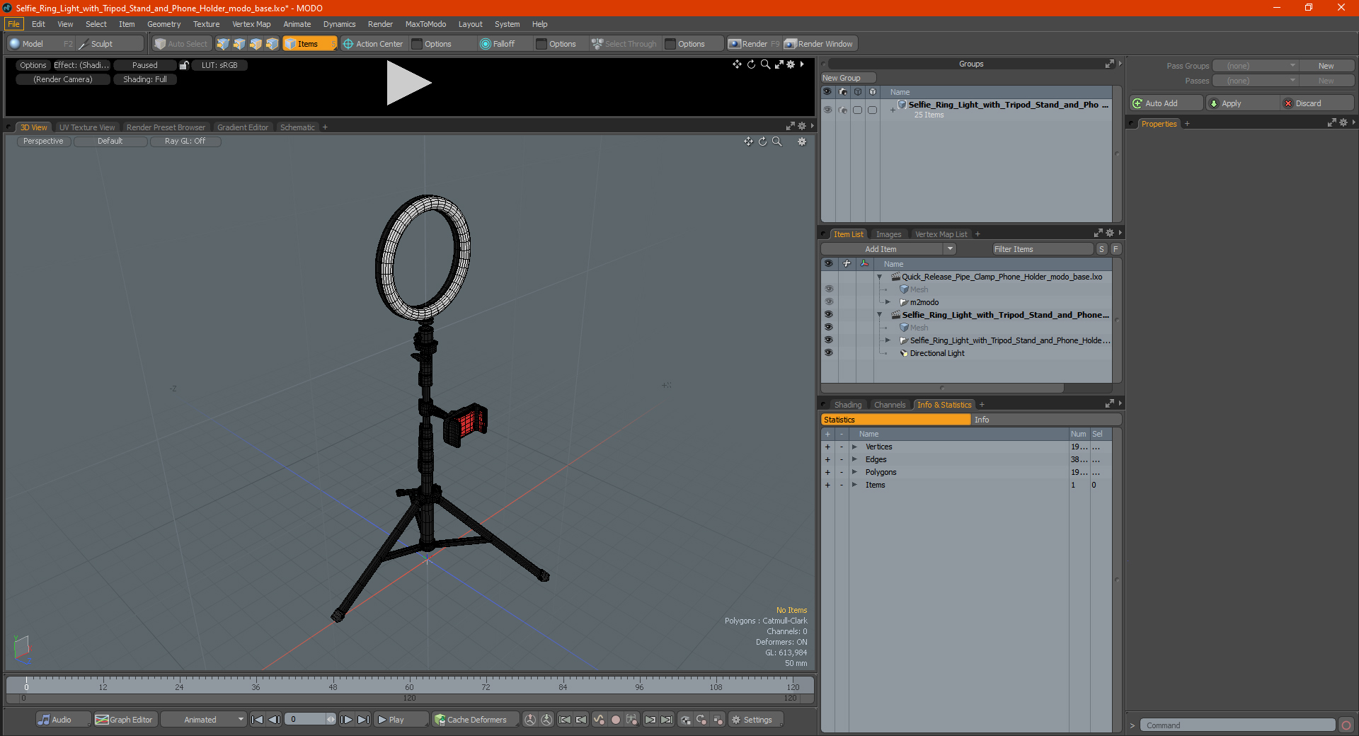 Selfie Ring Light with Tripod Stand and Phone Holder 3D