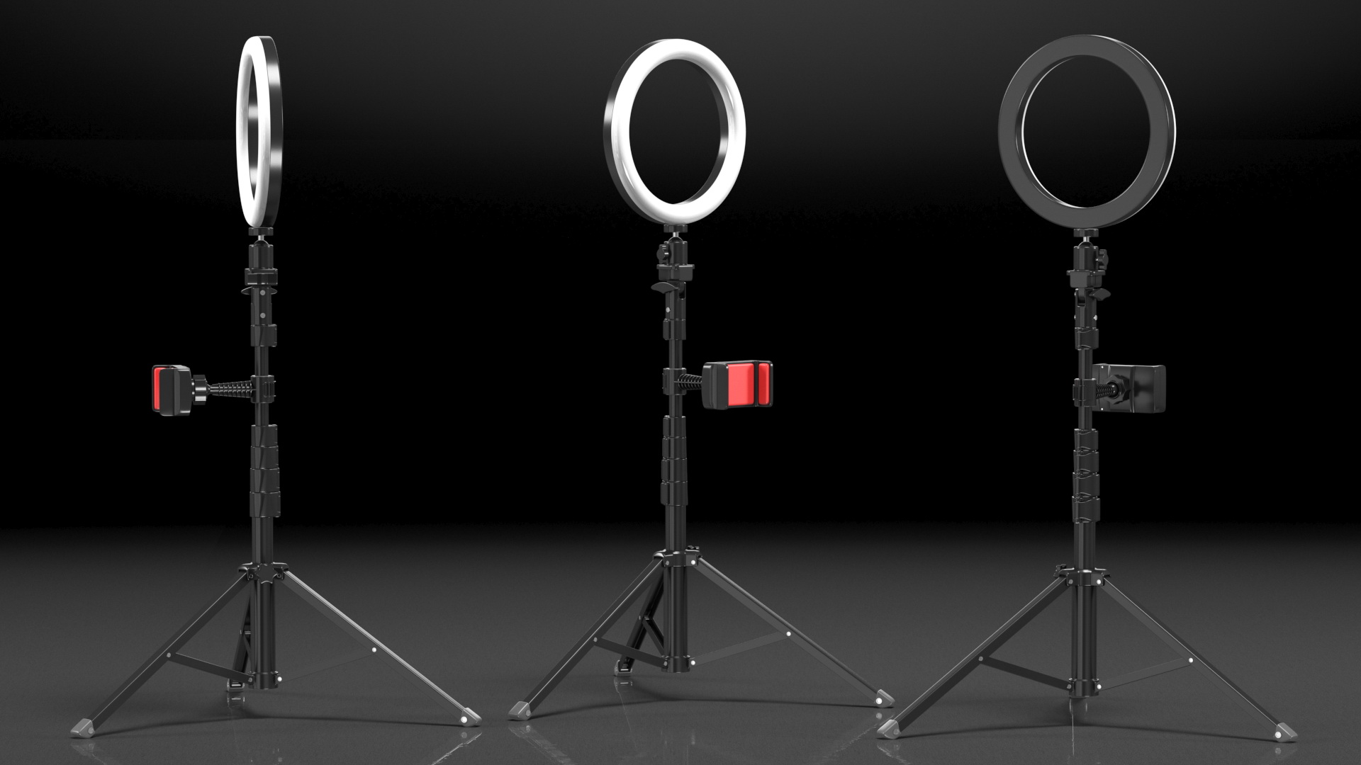 Selfie Ring Light with Tripod Stand and Phone Holder 3D