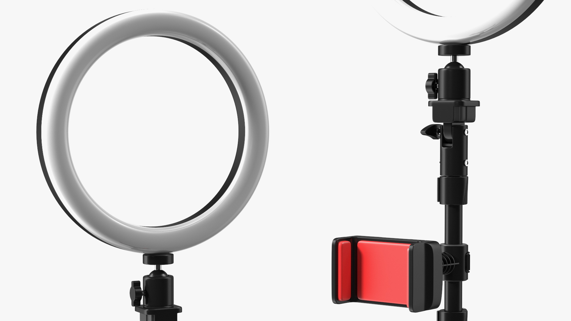 Selfie Ring Light with Tripod Stand and Phone Holder 3D