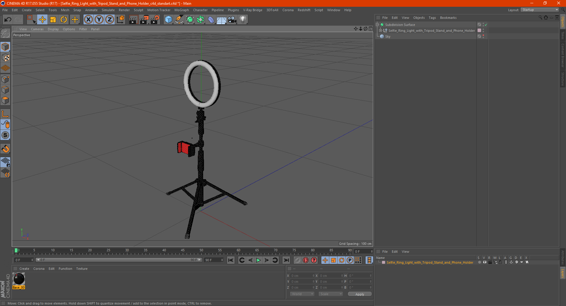 Selfie Ring Light with Tripod Stand and Phone Holder 3D