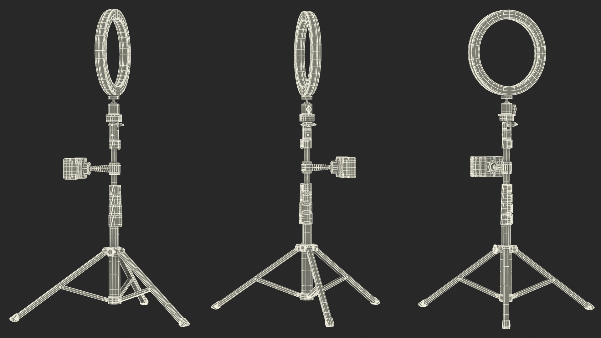 Selfie Ring Light with Tripod Stand and Phone Holder 3D