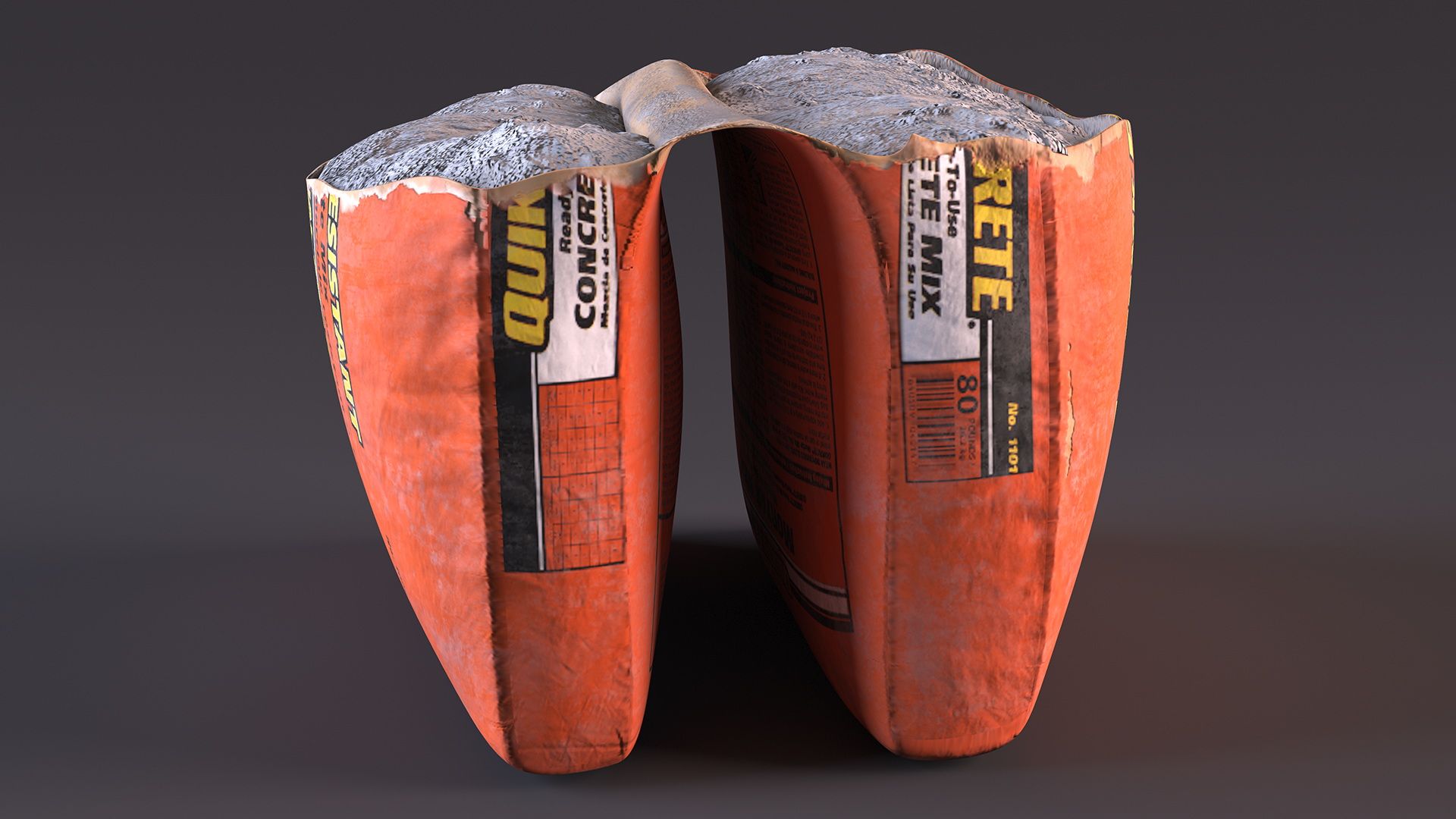 Unpacked Cement Quikrete 66 Lb Orange 3D