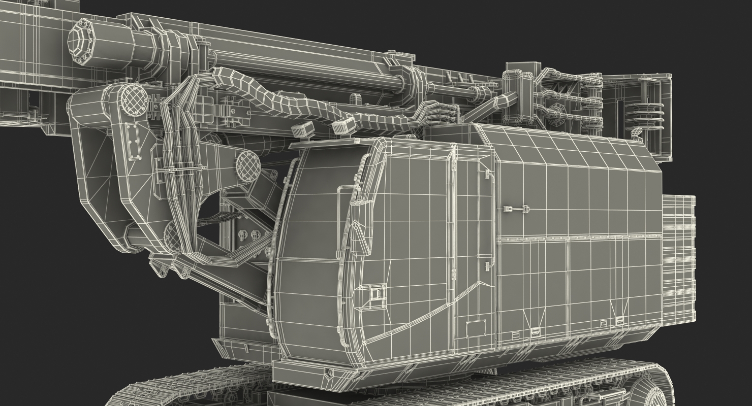 Hydraulics Pile Driver Generic Folded 3D