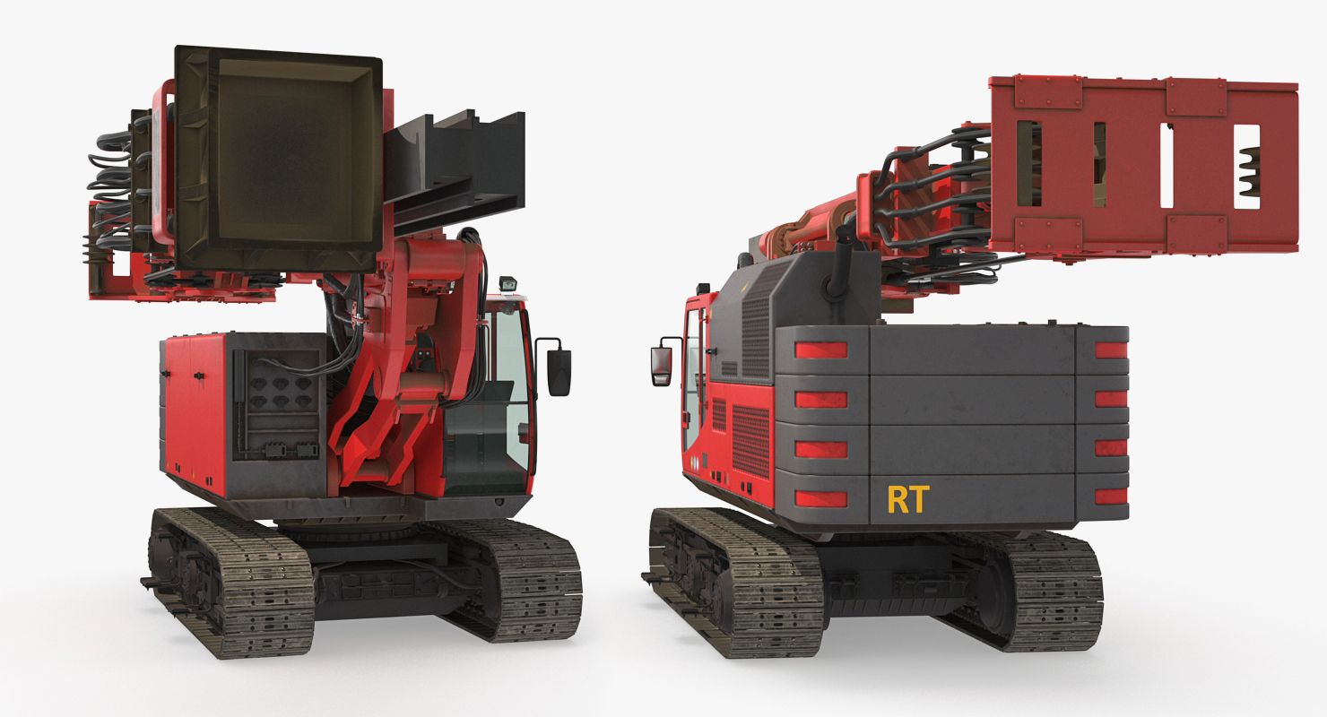 Hydraulics Pile Driver Generic Folded 3D