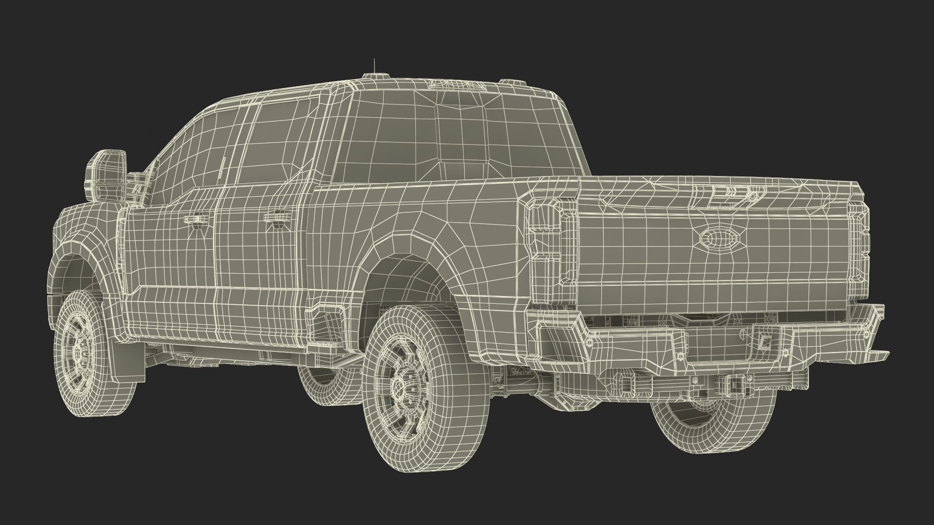3D Ford Super Duty F-550 with U-Haul Axle Tow Dolly model