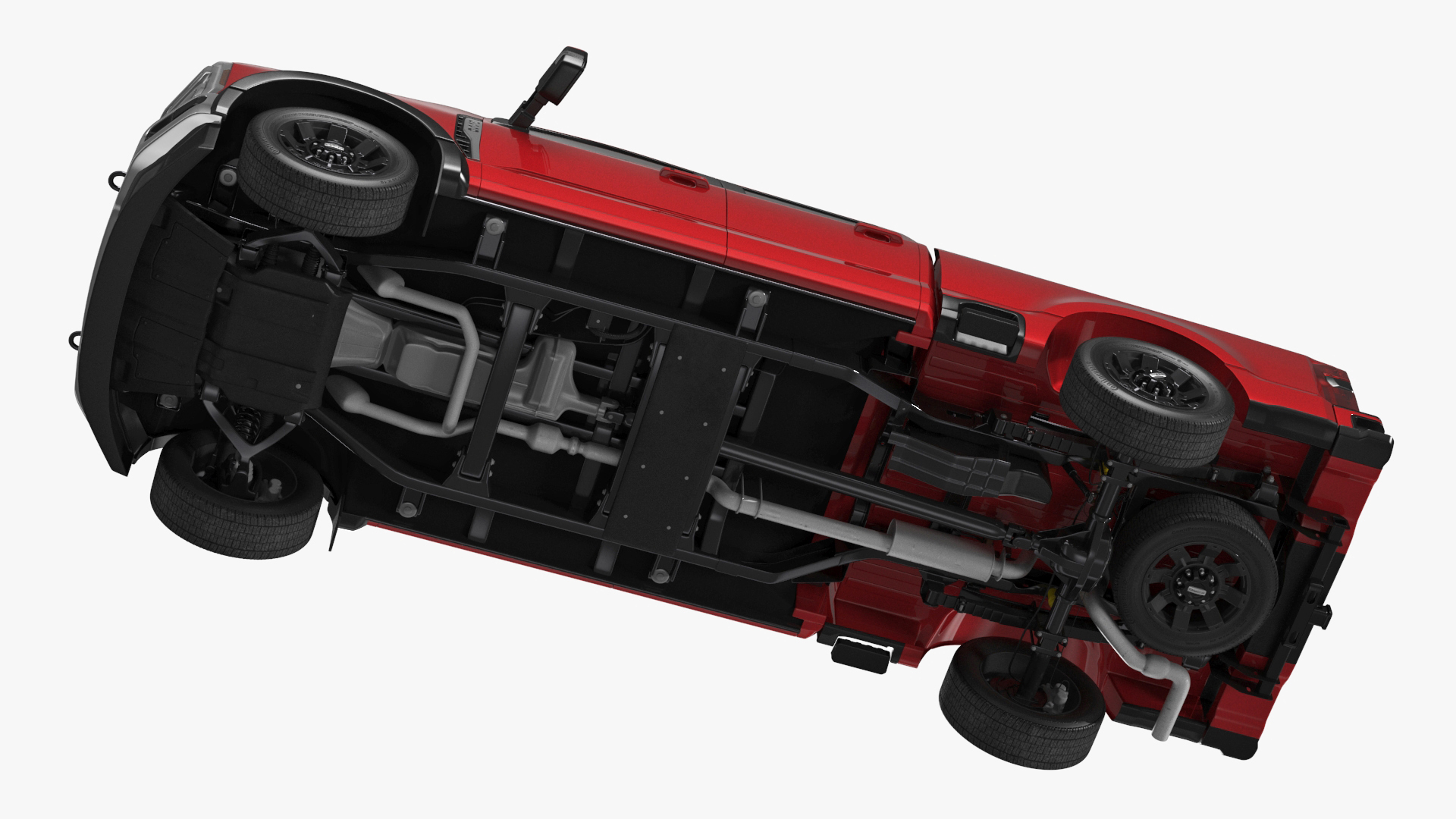 3D Ford Super Duty F-550 with U-Haul Axle Tow Dolly model