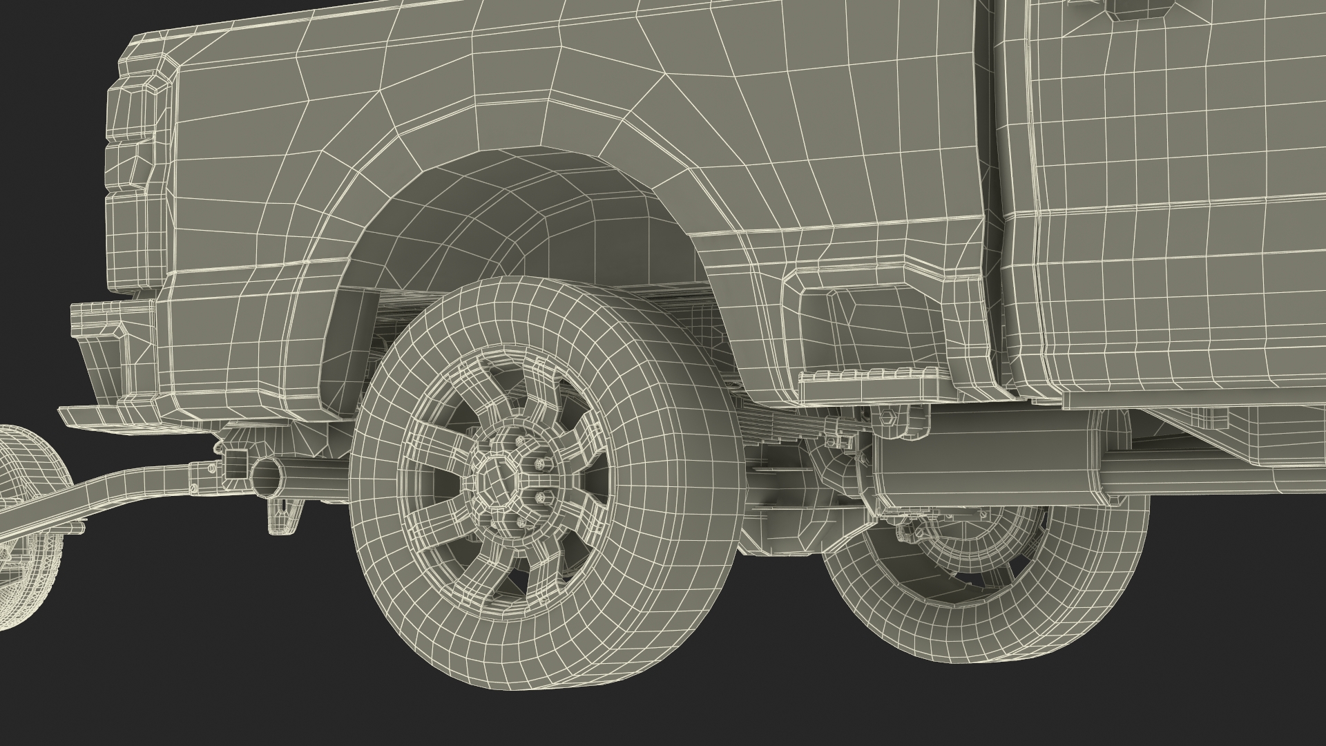 3D Ford Super Duty F-550 with U-Haul Axle Tow Dolly model