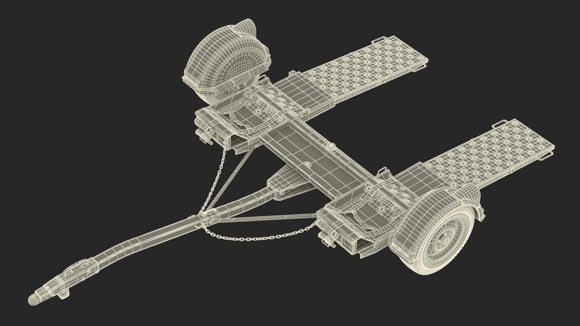 3D Ford Super Duty F-550 with U-Haul Axle Tow Dolly model
