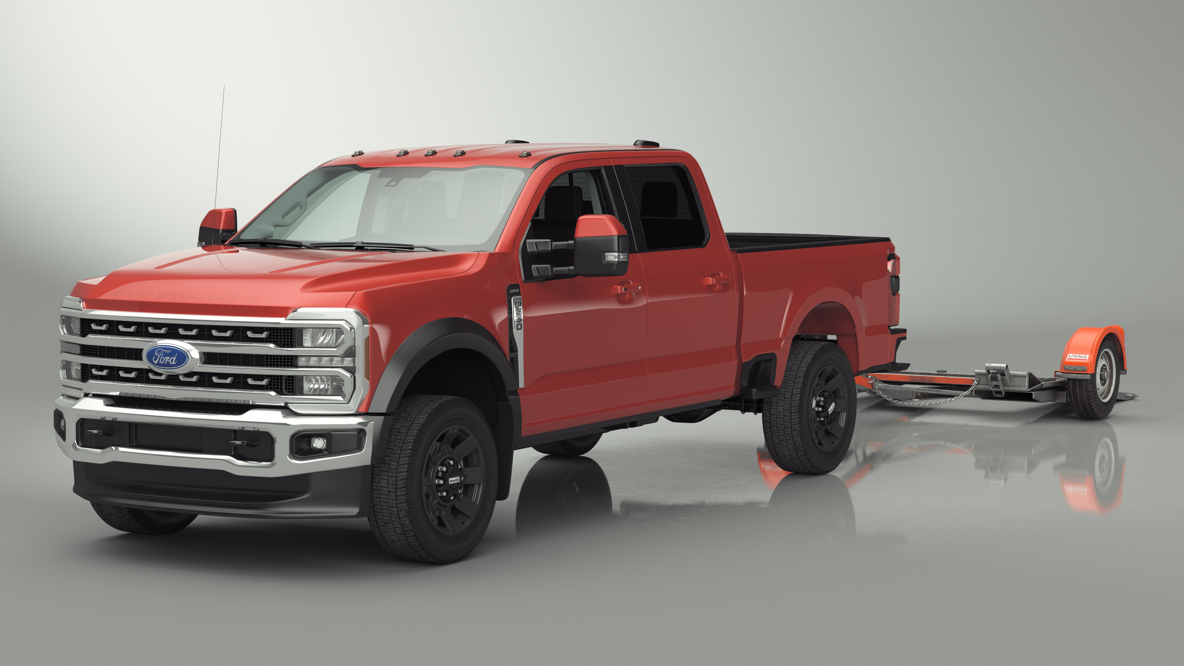 3D Ford Super Duty F-550 with U-Haul Axle Tow Dolly model