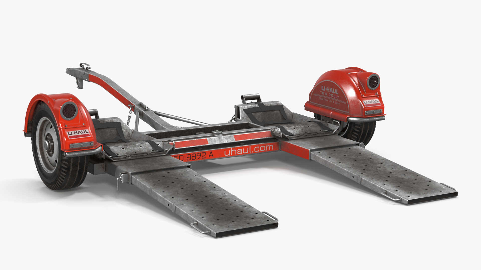 3D Ford Super Duty F-550 with U-Haul Axle Tow Dolly model