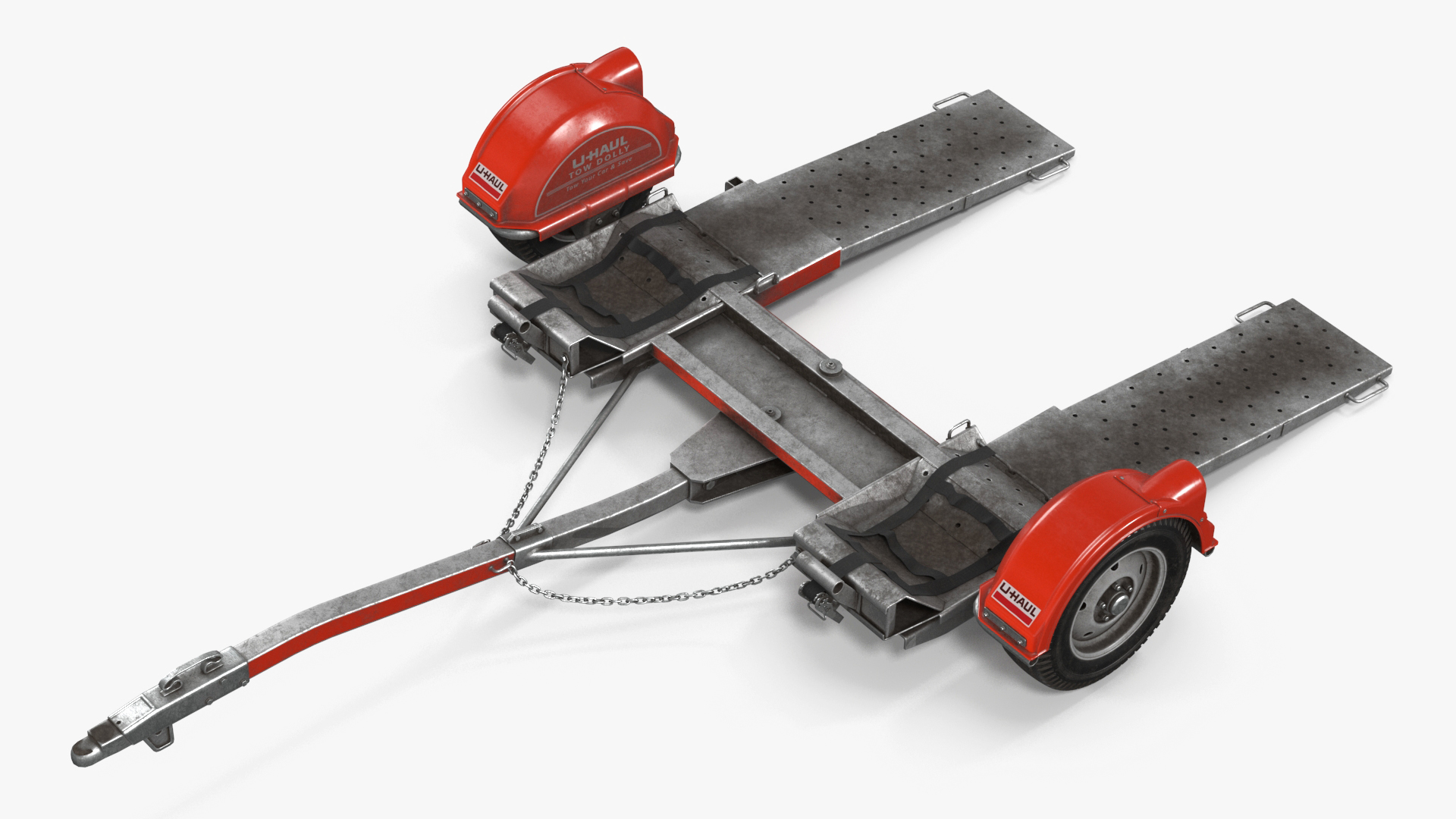 3D Ford Super Duty F-550 with U-Haul Axle Tow Dolly model