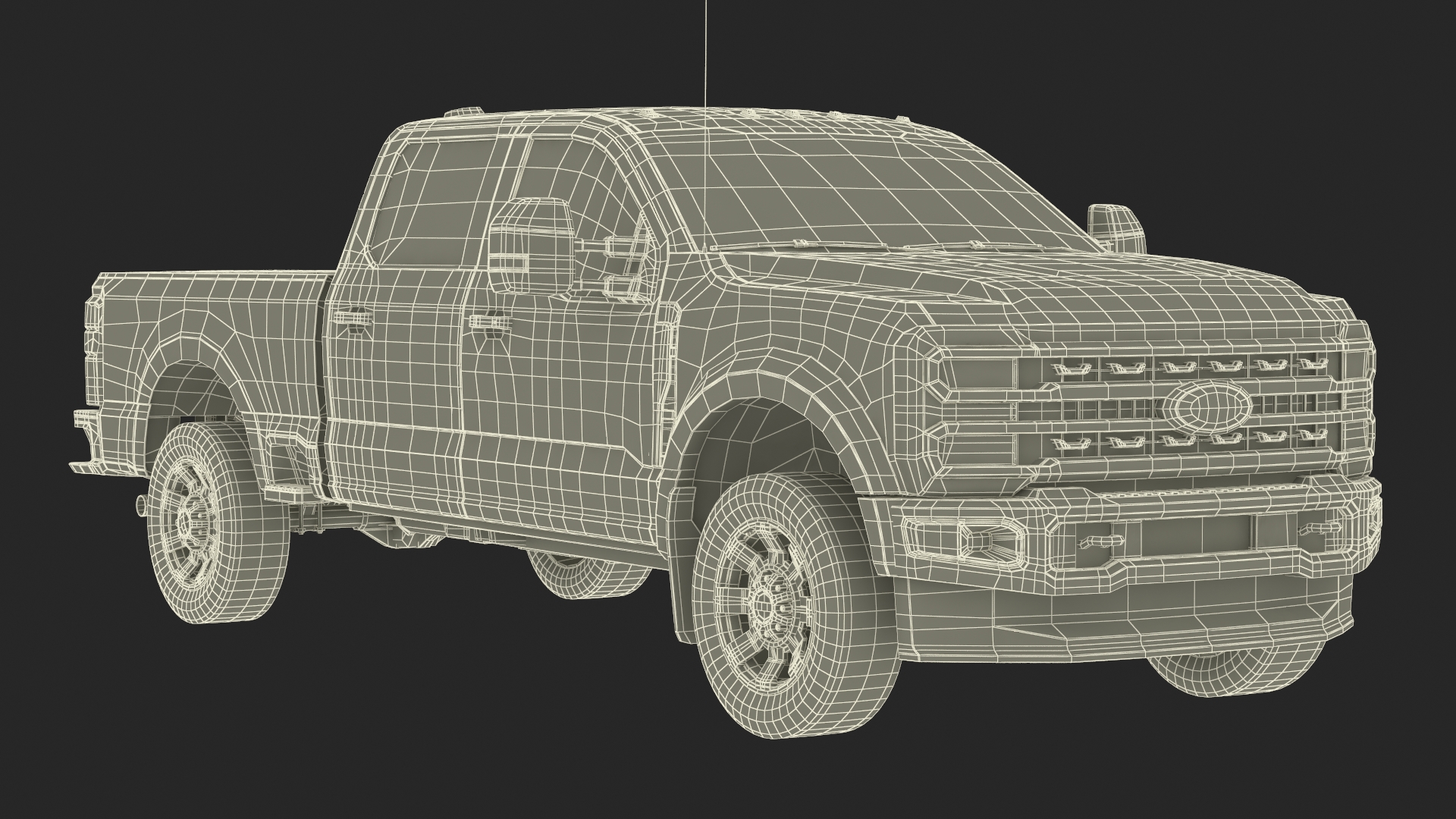 3D Ford Super Duty F-550 with U-Haul Axle Tow Dolly model
