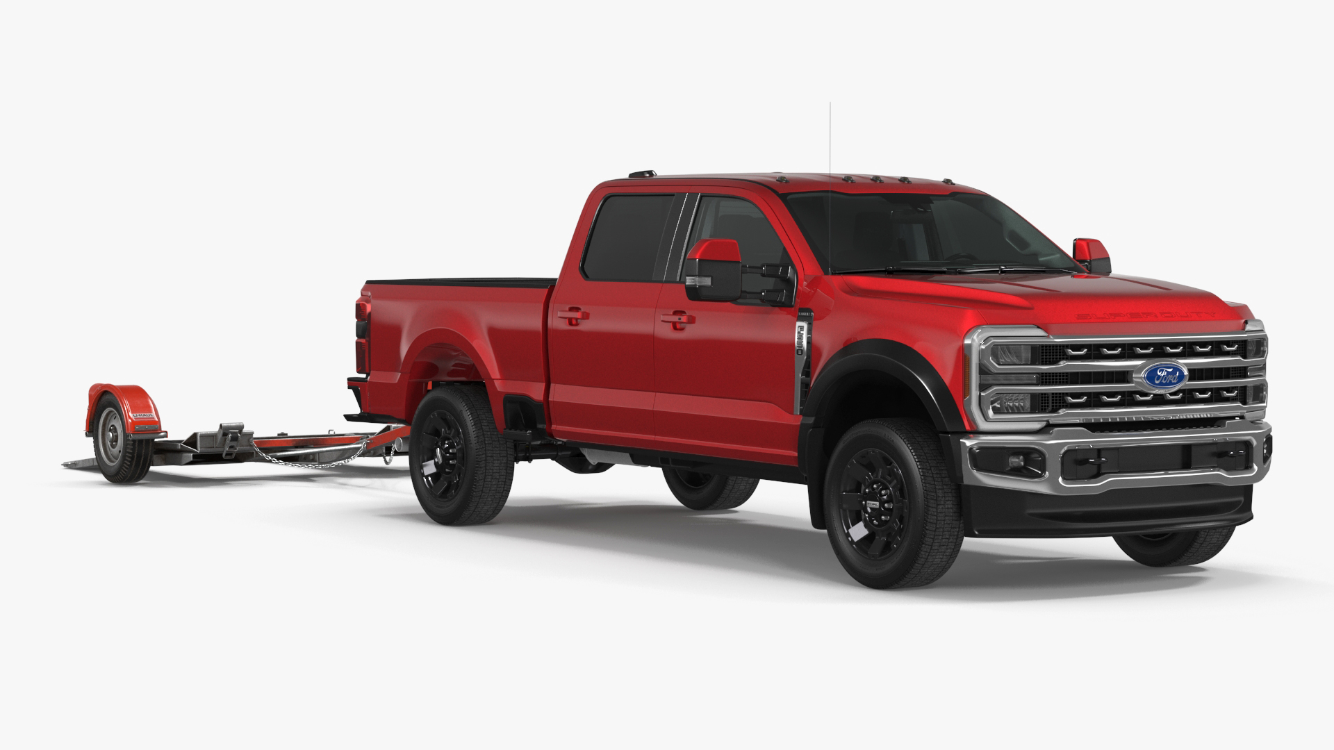 3D Ford Super Duty F-550 with U-Haul Axle Tow Dolly model