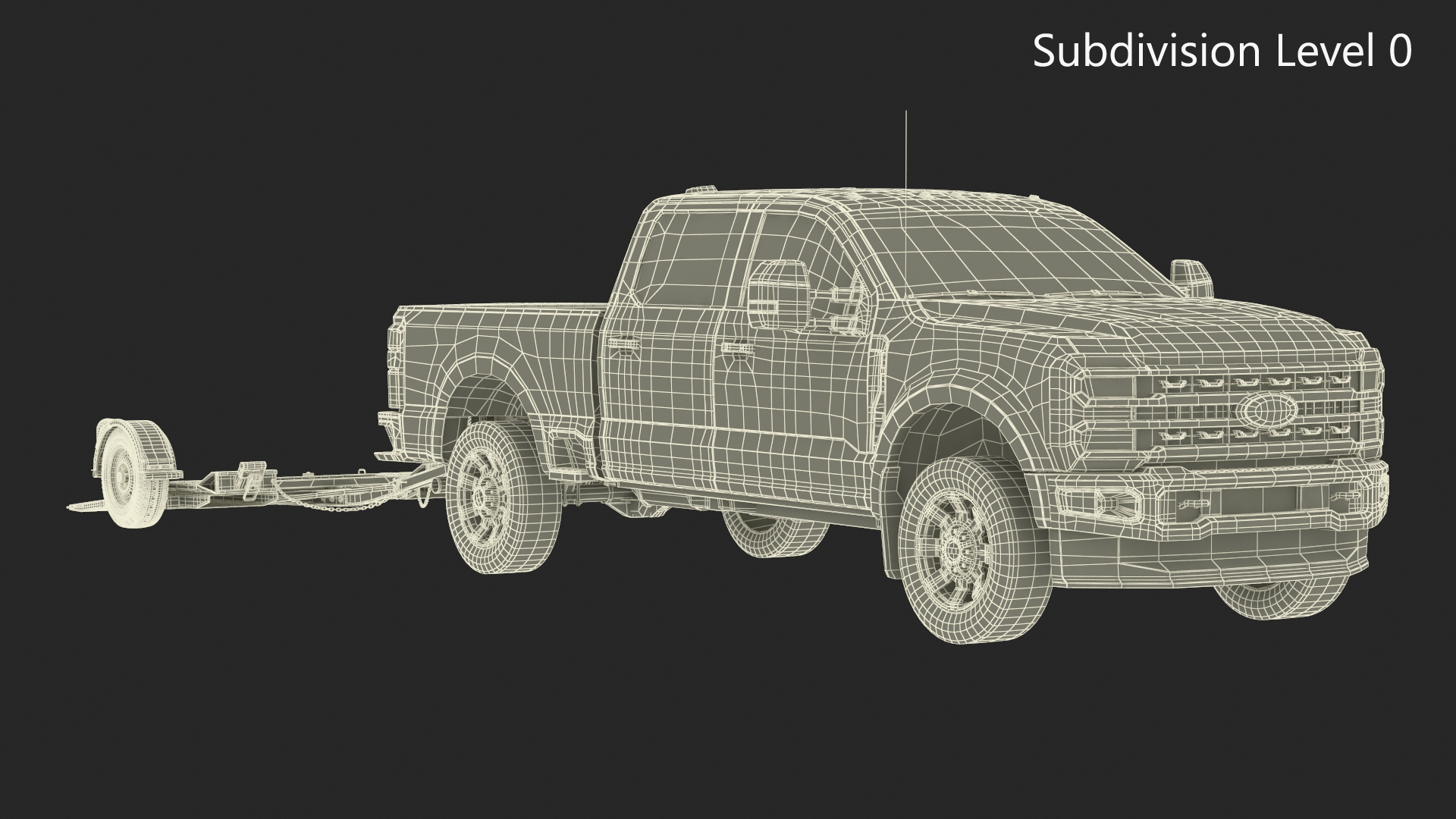 3D Ford Super Duty F-550 with U-Haul Axle Tow Dolly model