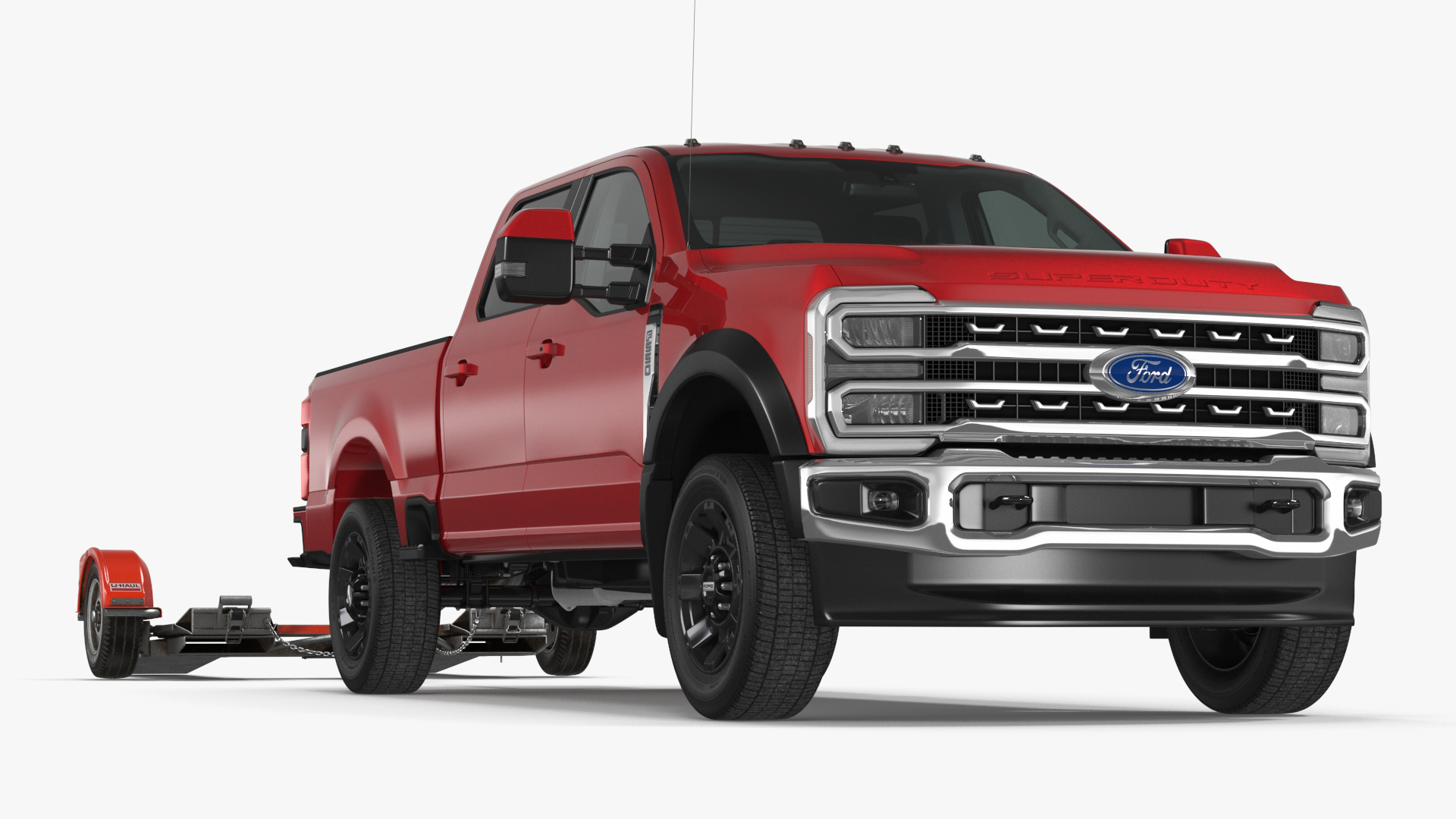 3D Ford Super Duty F-550 with U-Haul Axle Tow Dolly model