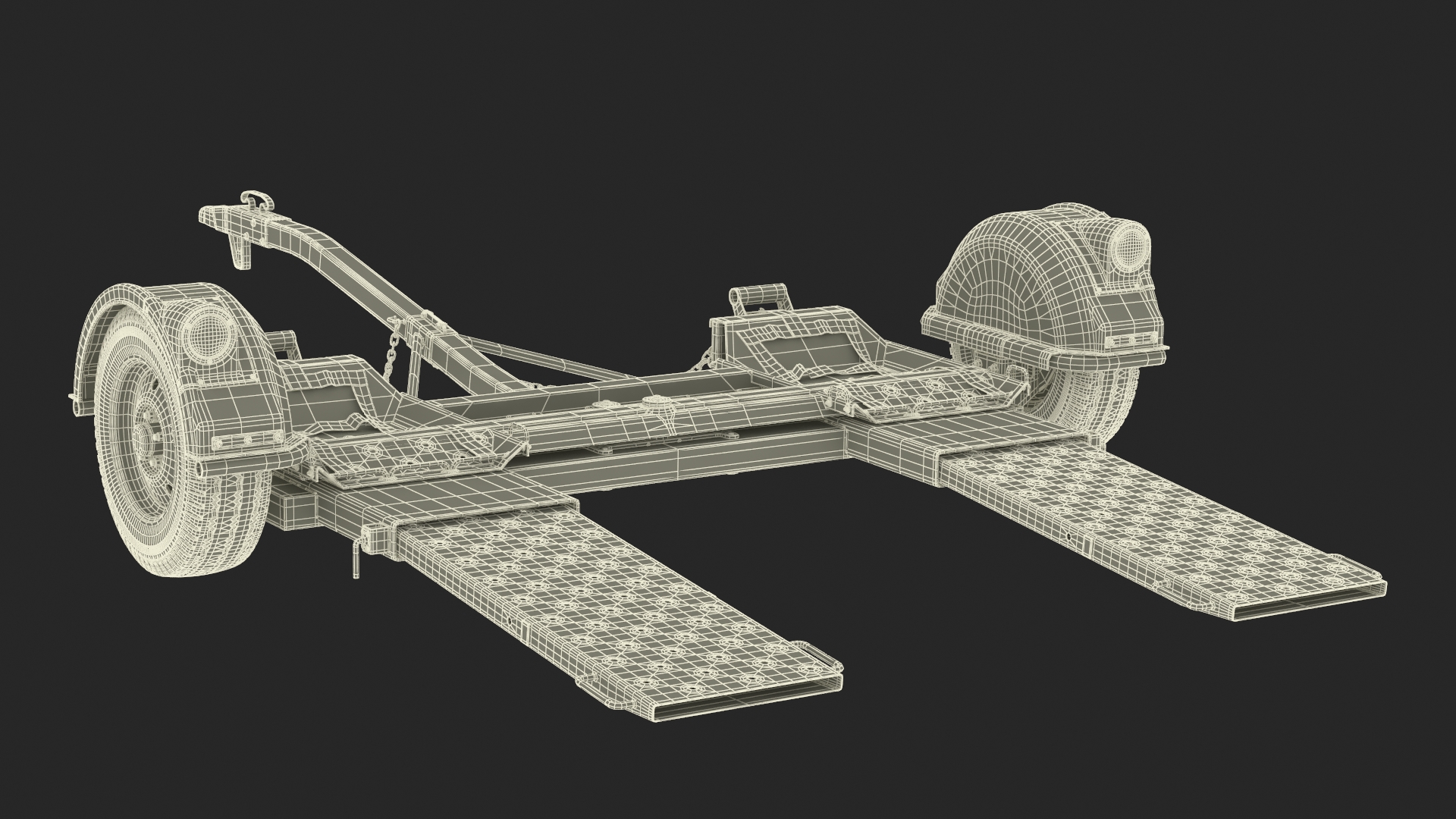 3D Ford Super Duty F-550 with U-Haul Axle Tow Dolly model