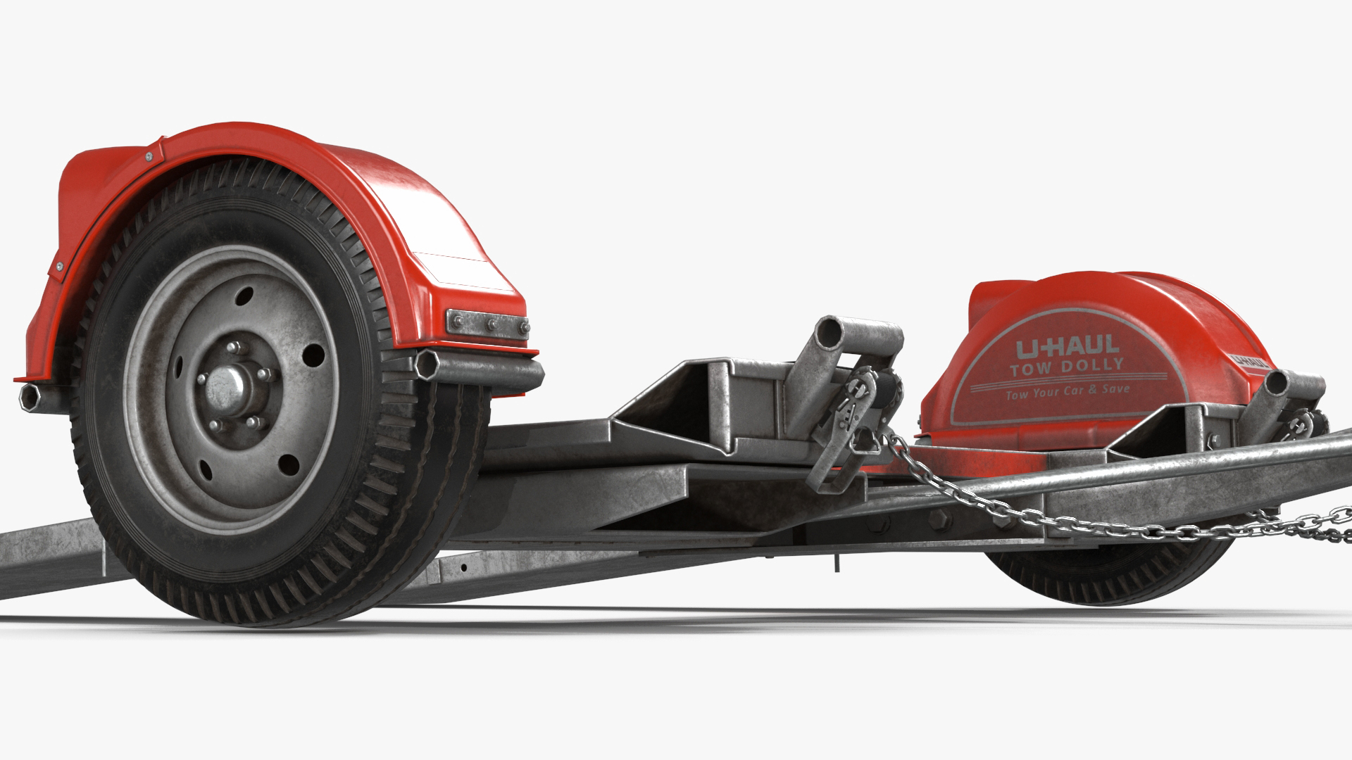 3D Ford Super Duty F-550 with U-Haul Axle Tow Dolly model