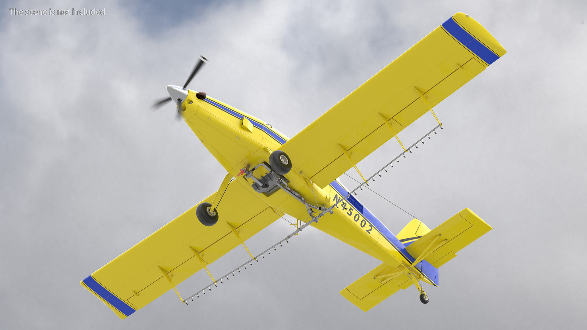 Agricultural Plane Air Tractor AT 502B Yellow Rigged 3D
