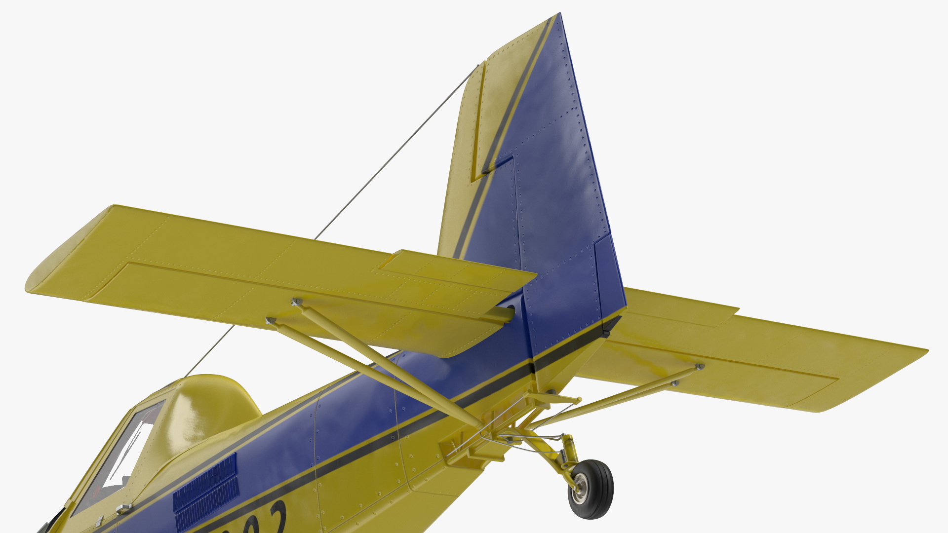 Agricultural Plane Air Tractor AT 502B Yellow Rigged 3D