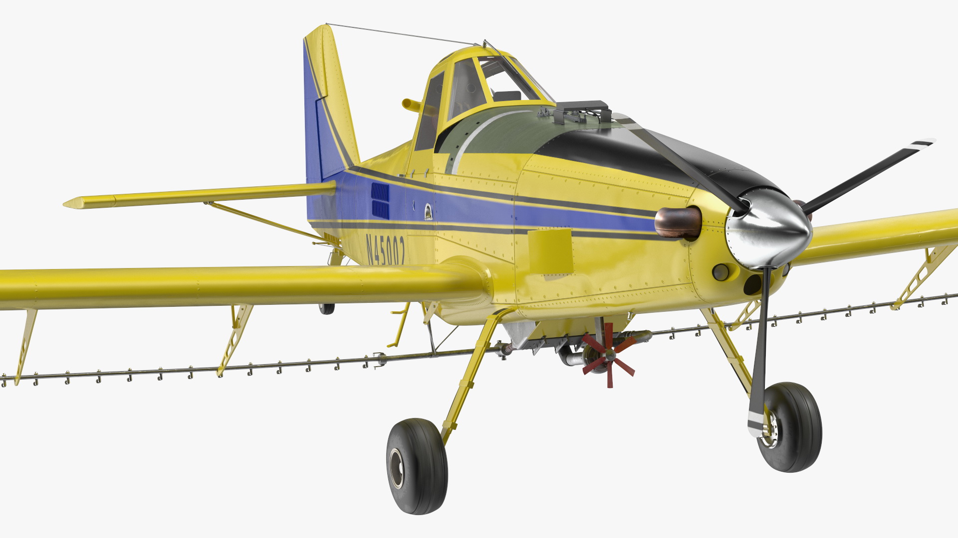 Agricultural Plane Air Tractor AT 502B Yellow Rigged 3D