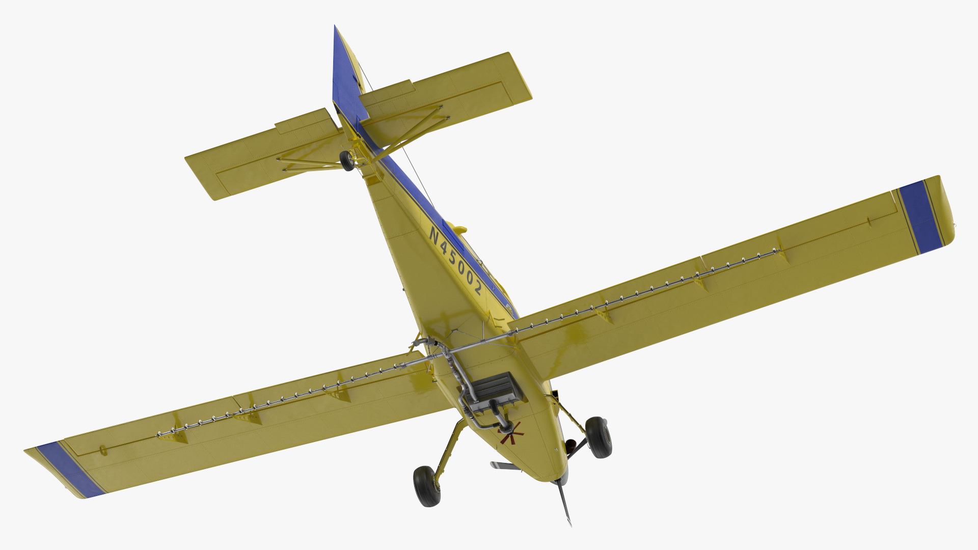 Agricultural Plane Air Tractor AT 502B Yellow Rigged 3D