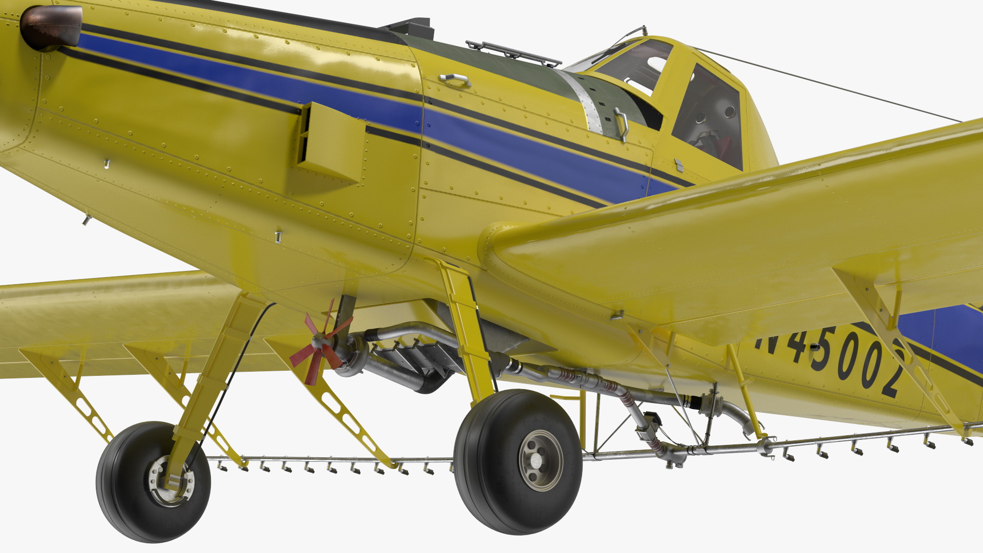 Agricultural Plane Air Tractor AT 502B Yellow Rigged 3D