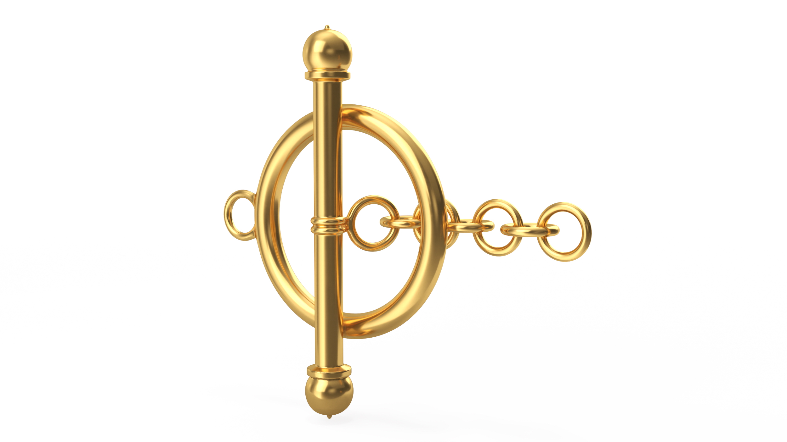 Toggle Necklace Jewelry Clasp Gold 3D model