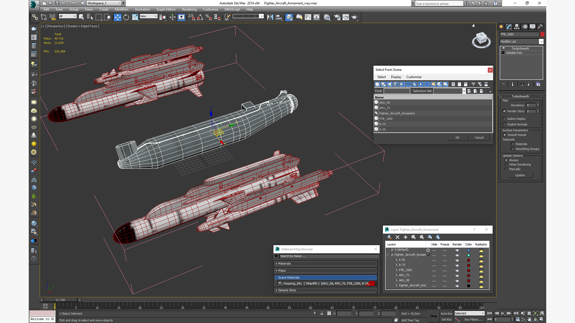 3D model Fighter Aircraft Armament