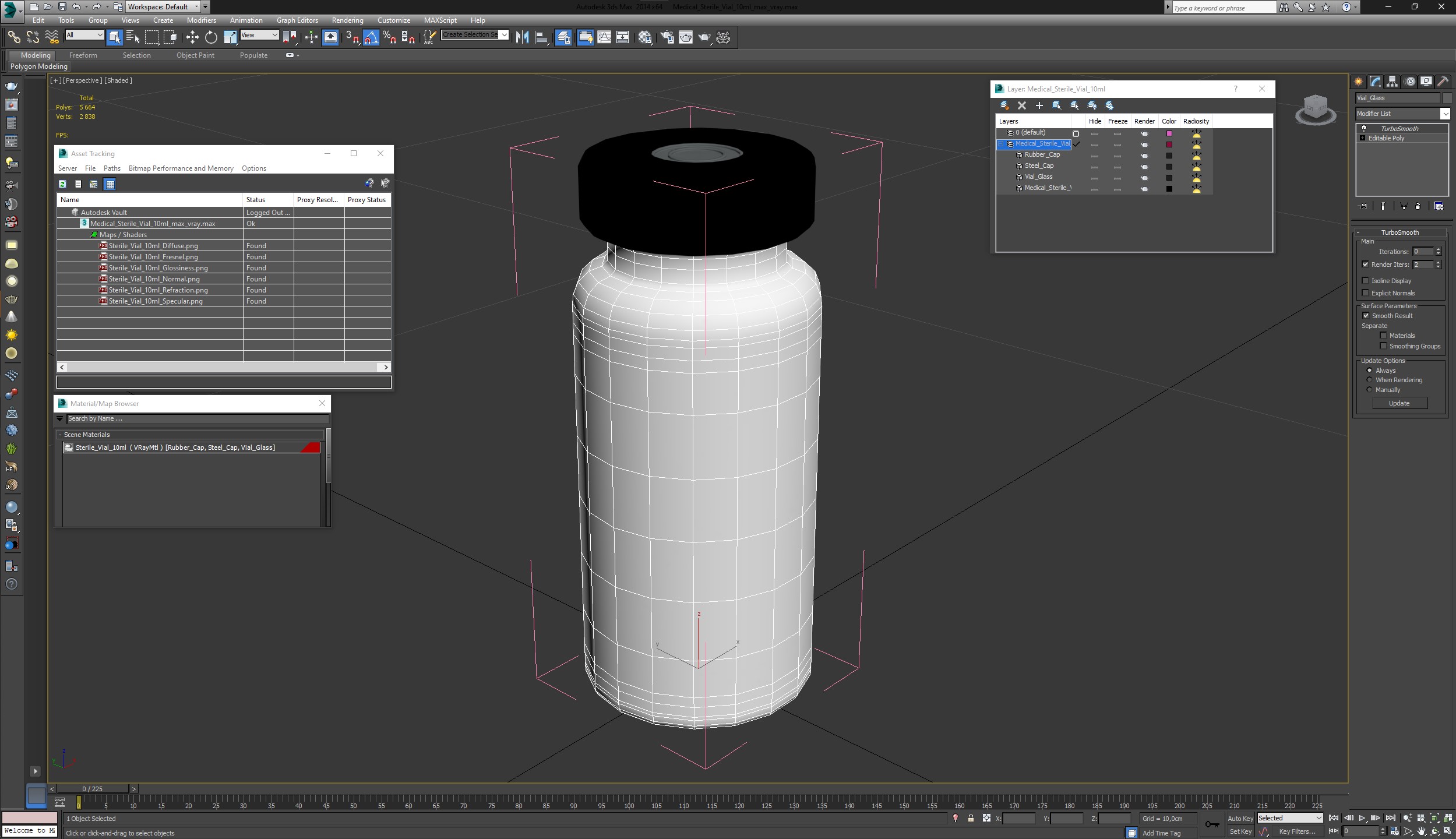 3D model Medical Sterile Vial 10ml