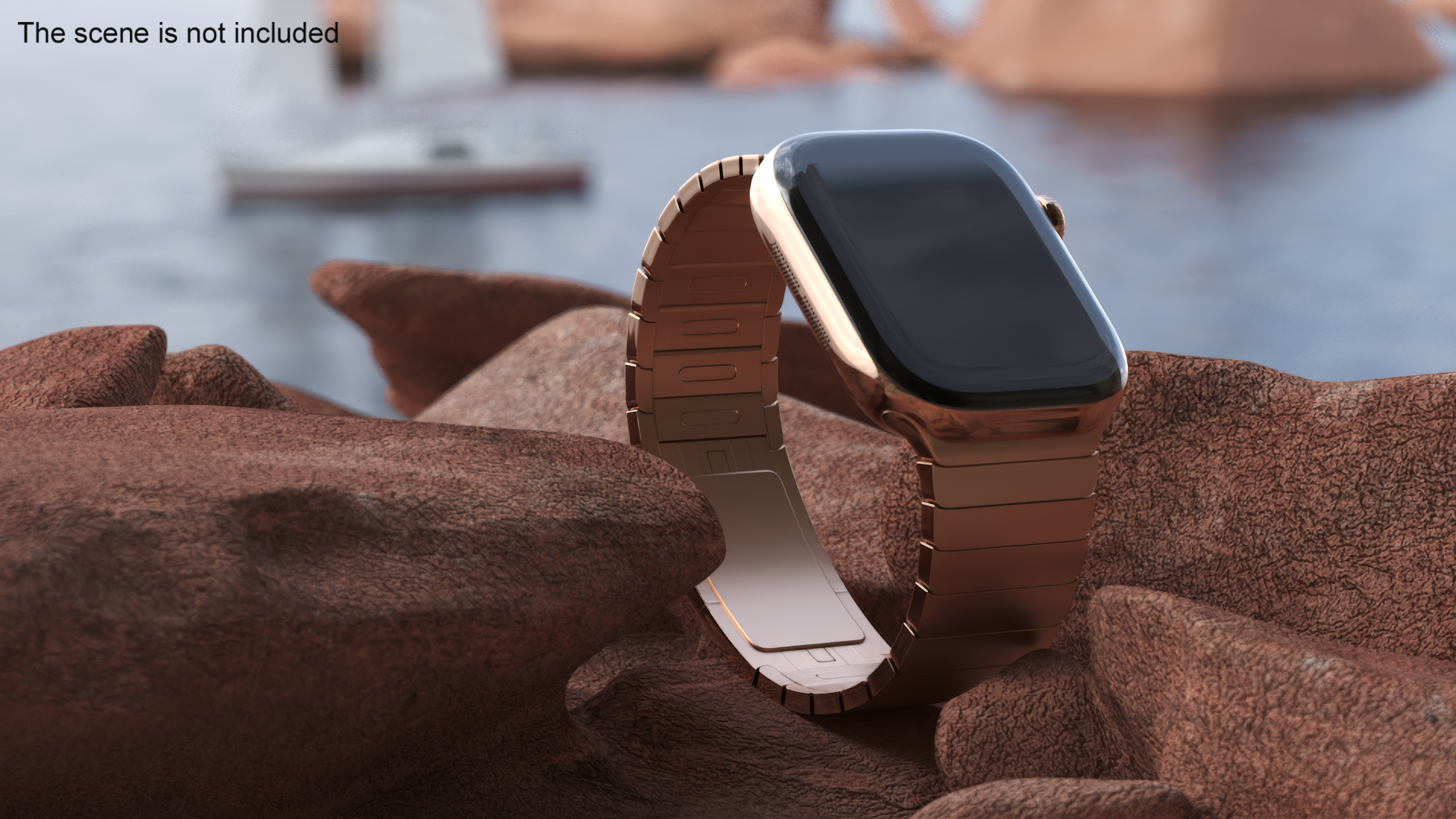 3D model Apple Smartwatch 10 Gold Titanium Display Off