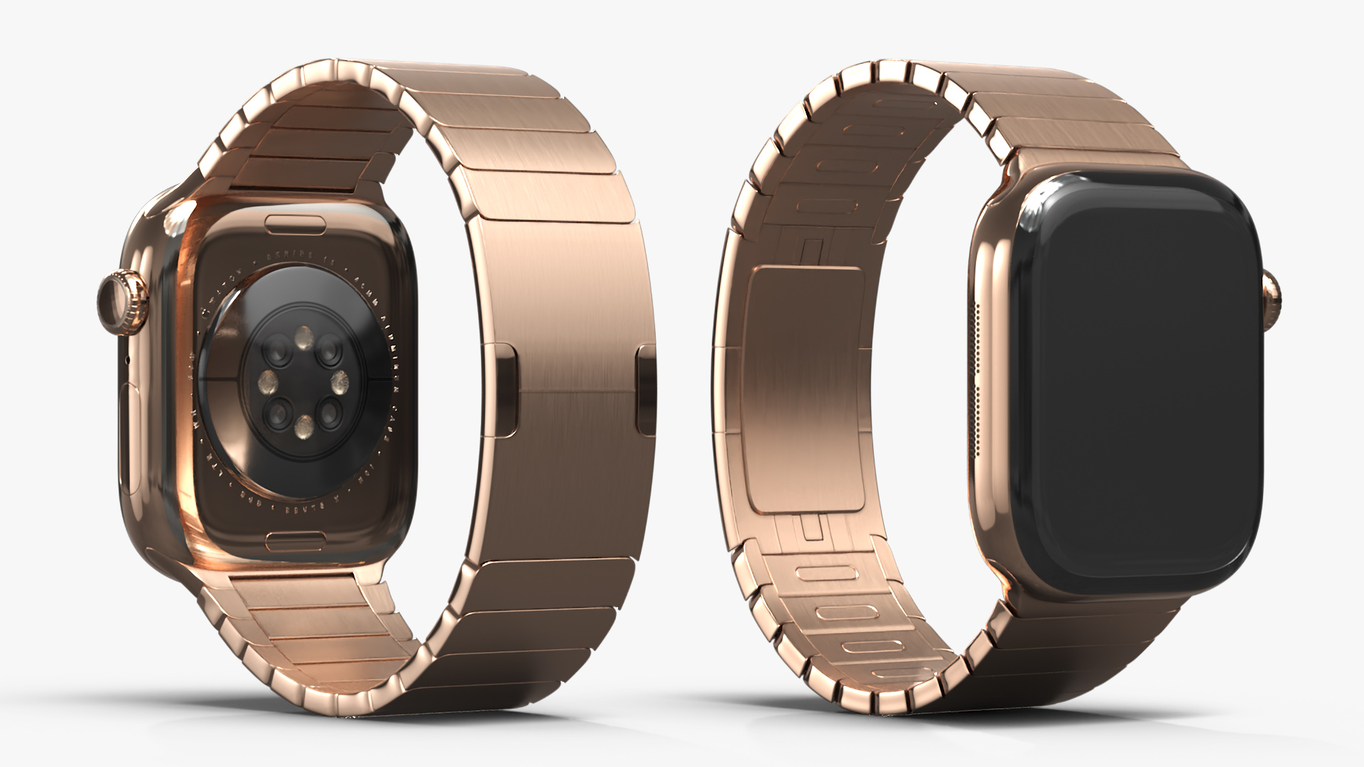 3D model Apple Smartwatch 10 Gold Titanium Display Off