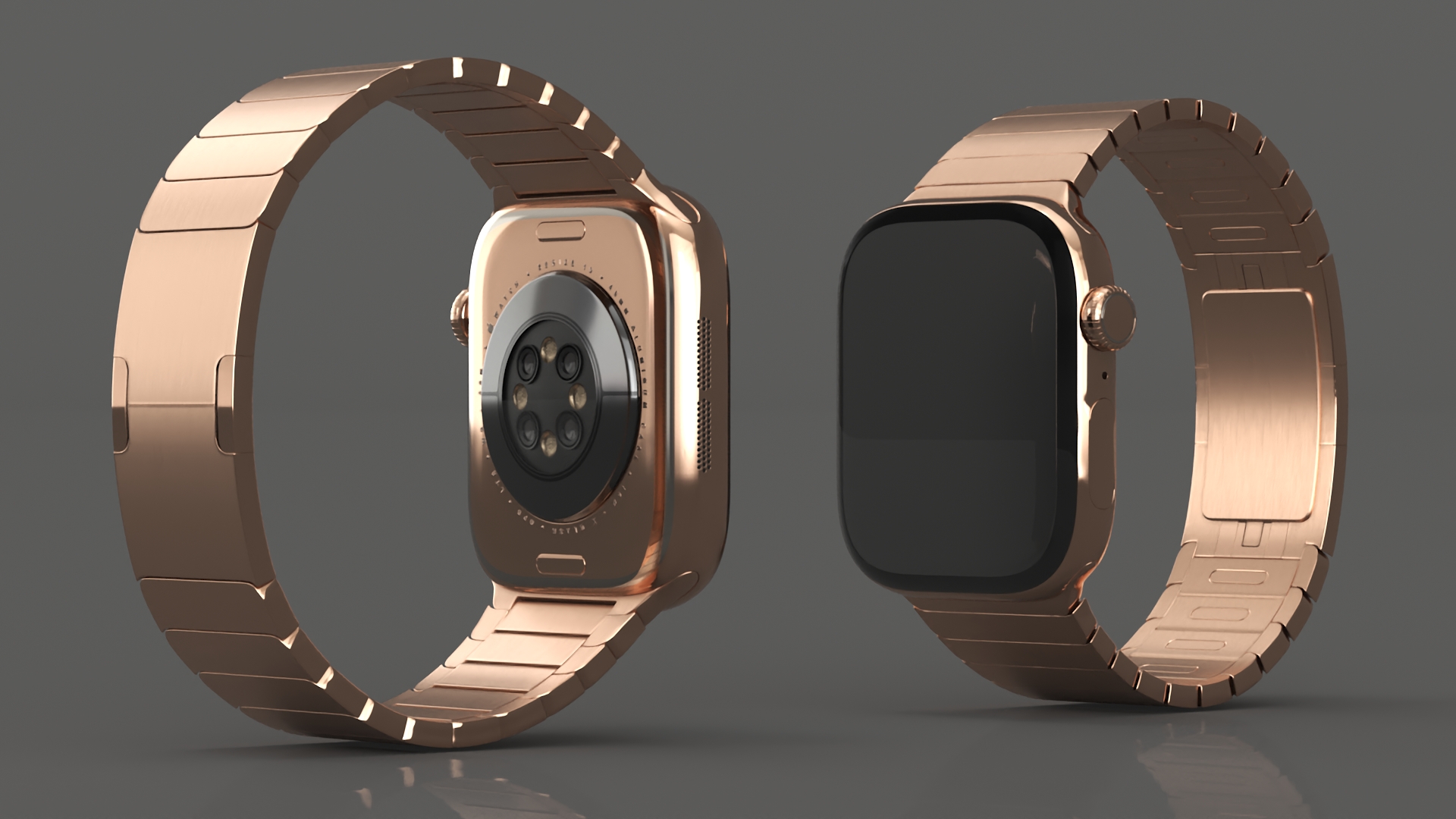 3D model Apple Smartwatch 10 Gold Titanium Display Off