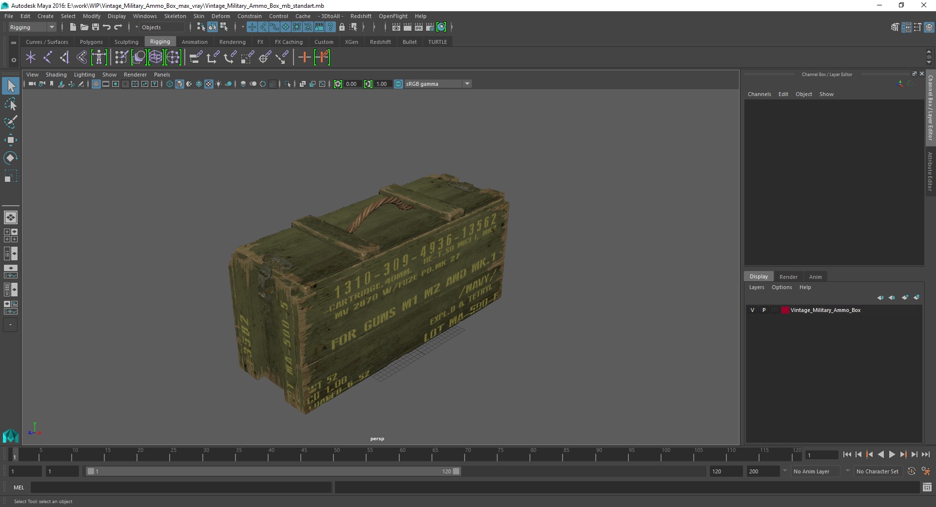 3D model Vintage Military Ammo Box