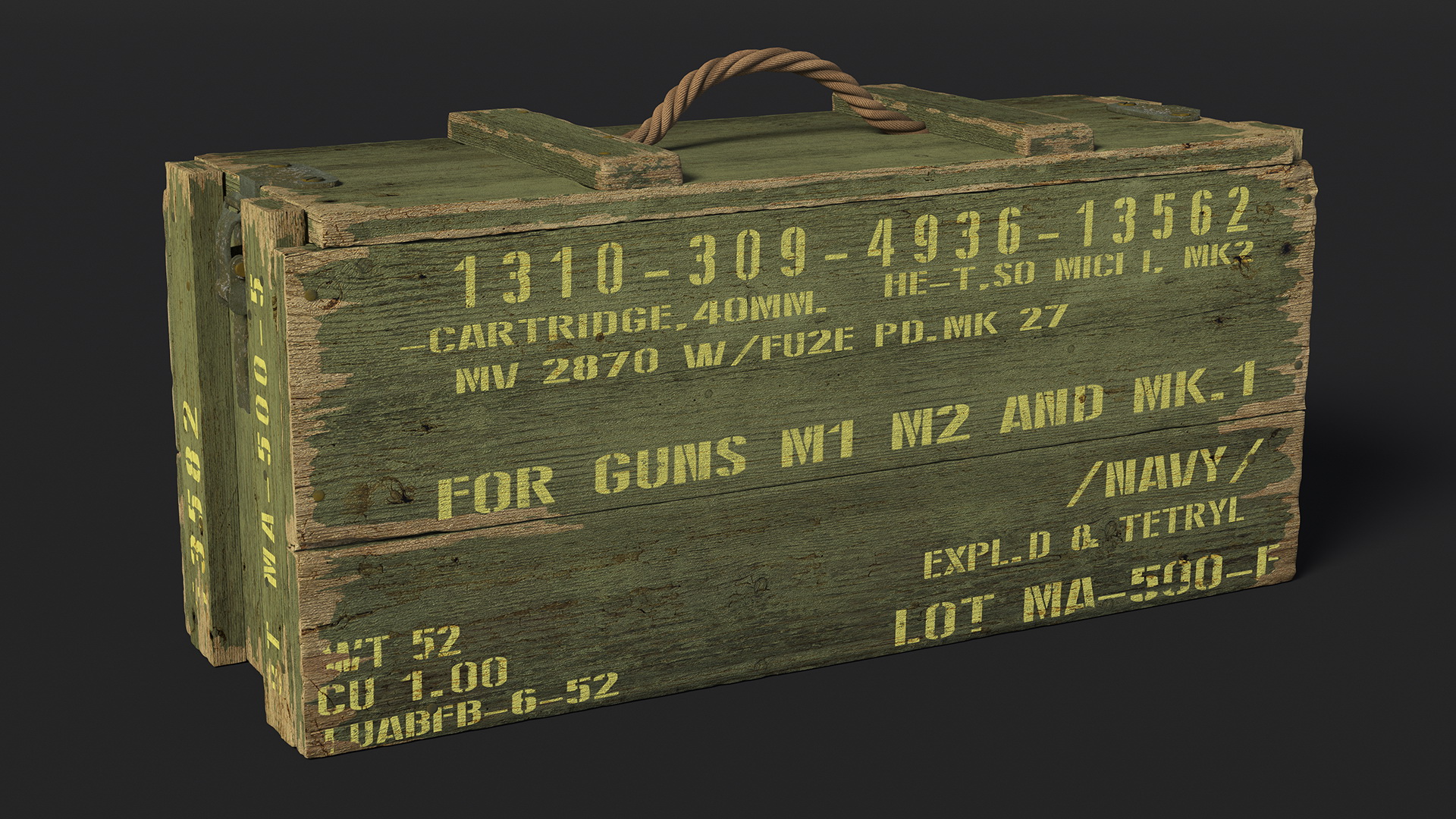 3D model Vintage Military Ammo Box