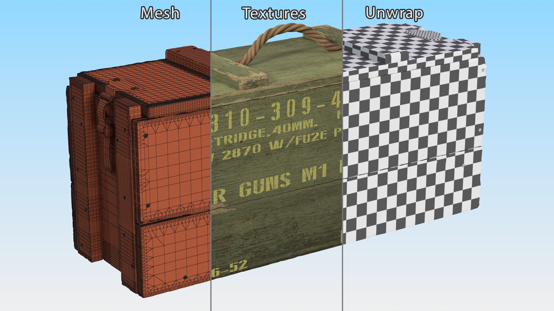 3D model Vintage Military Ammo Box